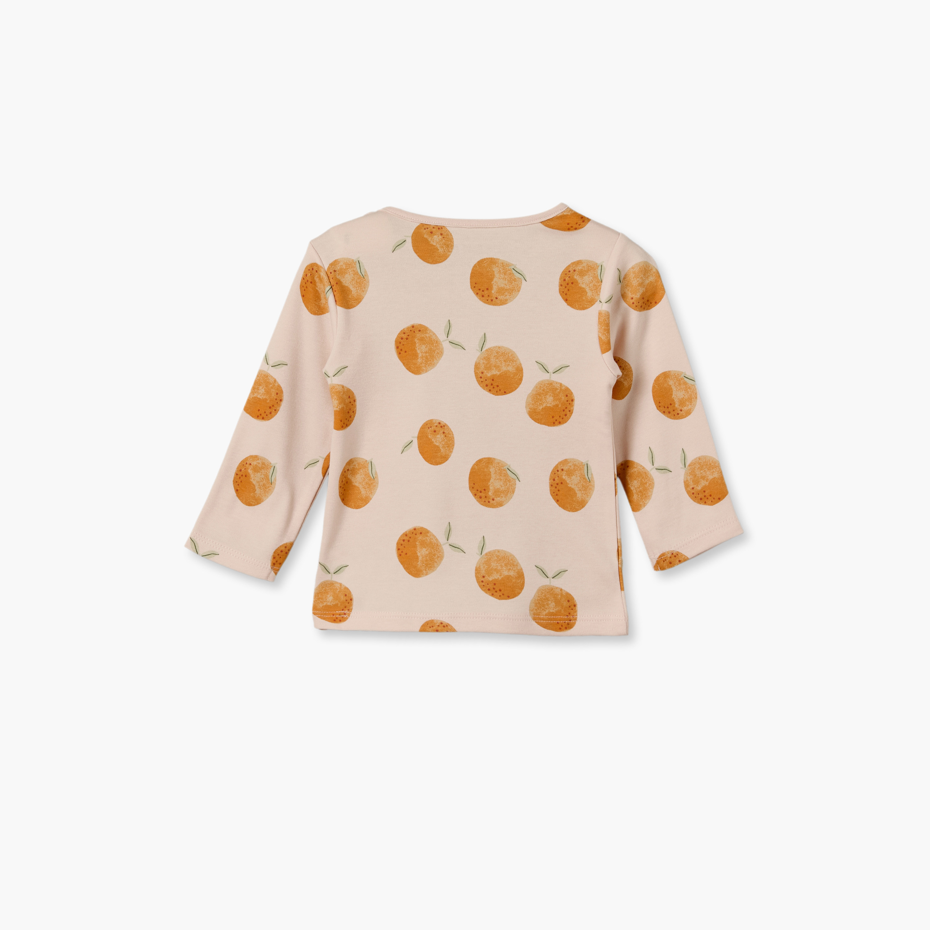 Juniors Cotton Crew Neck Long Sleeves Pyjama Set with Peach Fruit Print-baby-girls-clothing-nightwear-pyjamasets-image-3