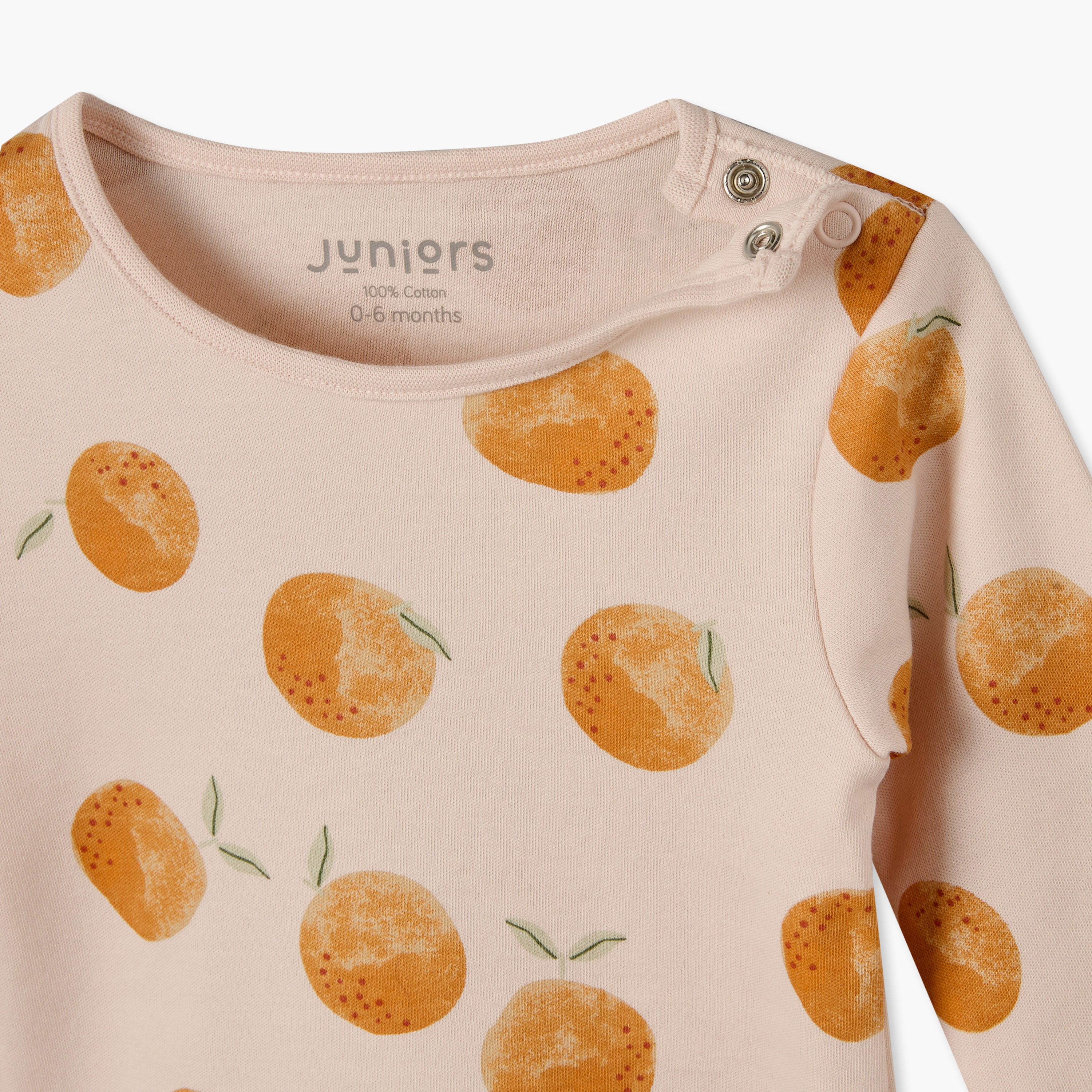 Juniors Cotton Crew Neck Long Sleeves Pyjama Set with Peach Fruit Print-baby-girls-clothing-nightwear-pyjamasets-image-6