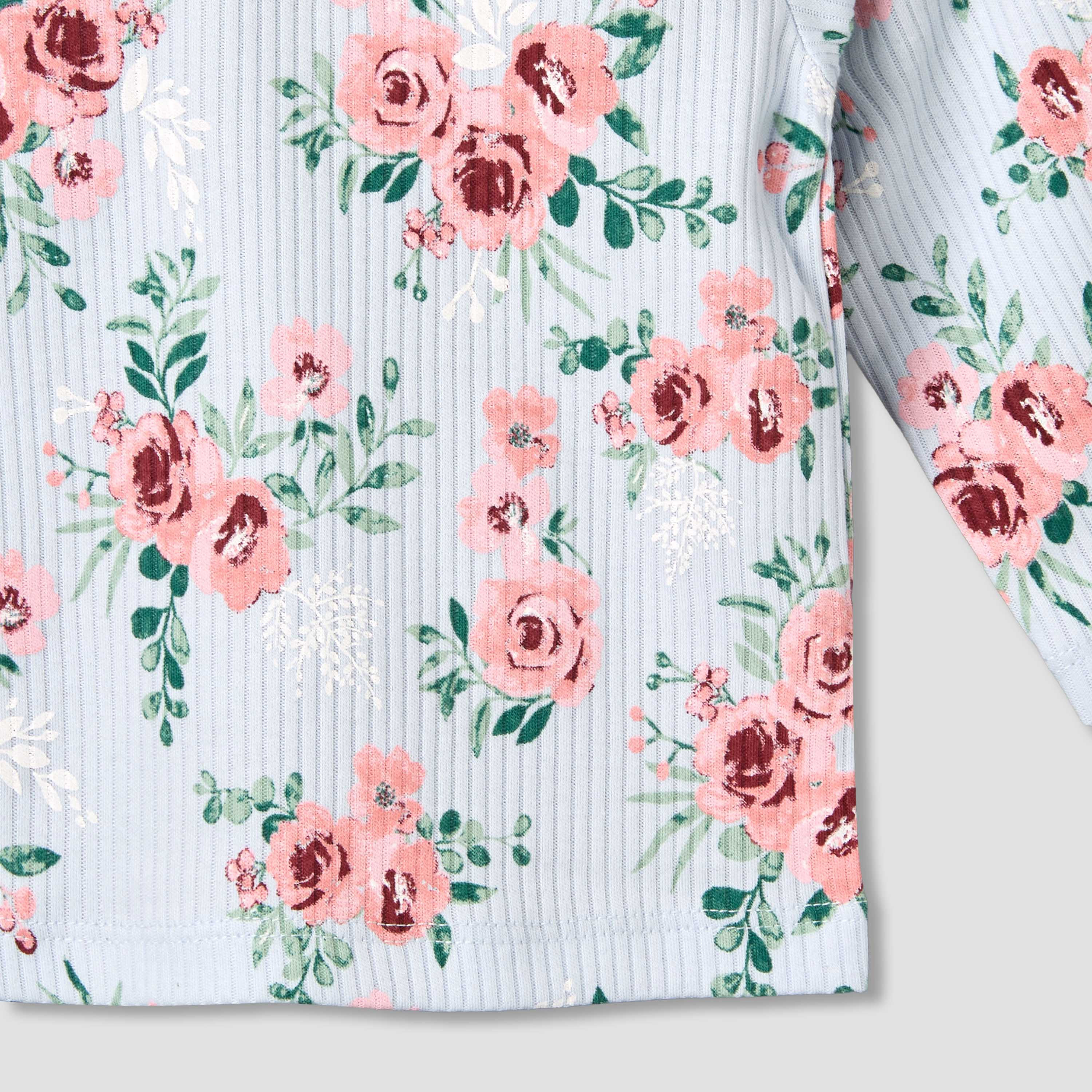 Juniors Cotton Long Sleeves Pyjama Set with Floral Print-baby-girls-clothing-nightwear-pyjamasets-image-6
