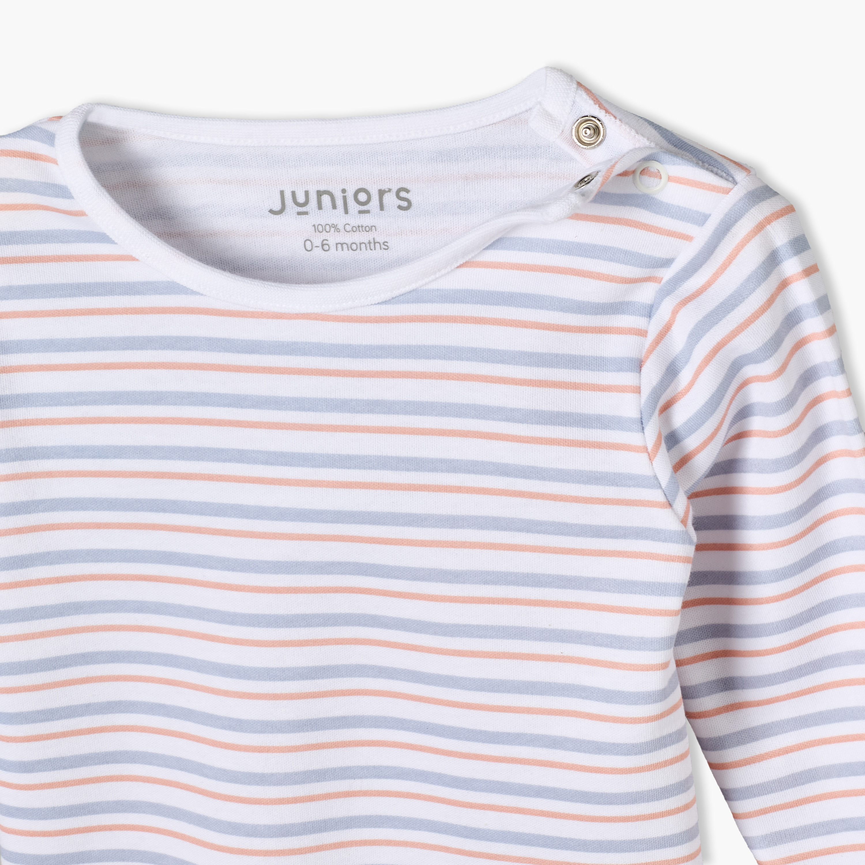 طقم بيجاما قطن مخطط بأكمام طويلة وياقة ضيقة من جونيورز-baby-boys-clothing-nightwear-pyjamasets-image-7