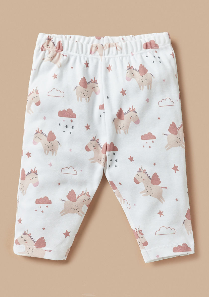 Juniors All-Over Unicorn Print Long Sleeves T-shirt and Pyjama Set-Pyjama Sets-image-2