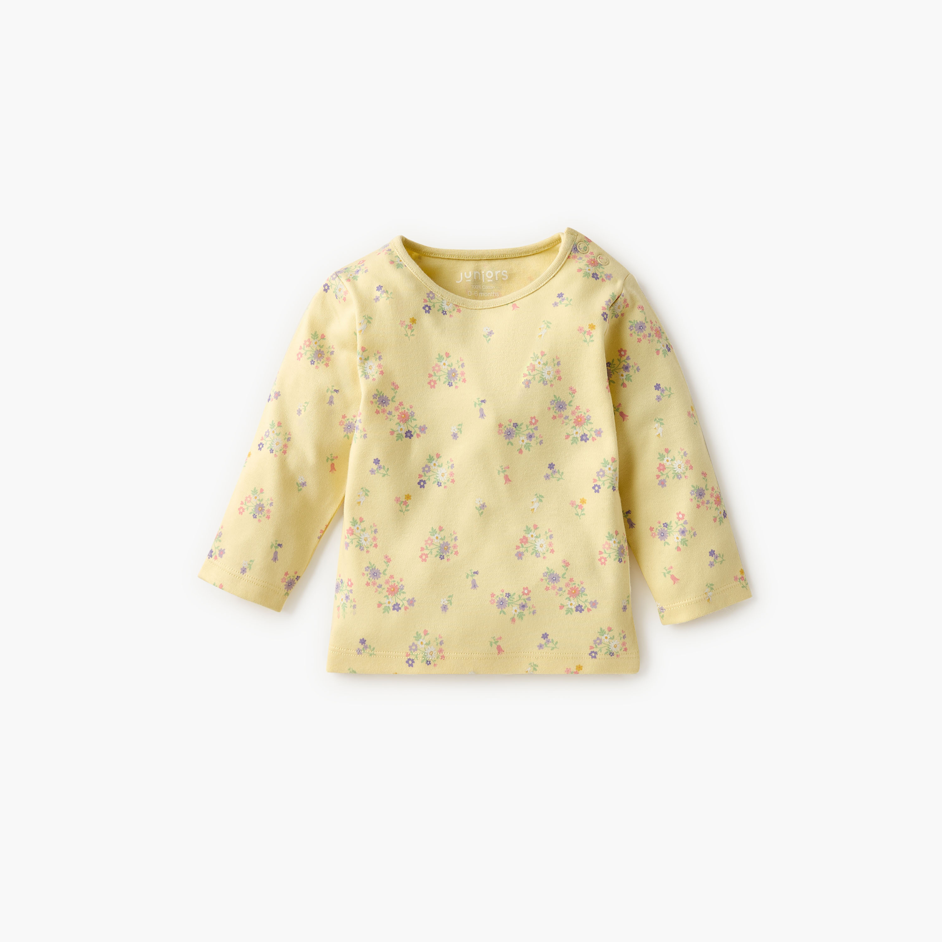 Juniors Embroidered T-shirt and Printed Pyjama Set-baby-girls-clothing-nightwear-pyjamasets-image-2