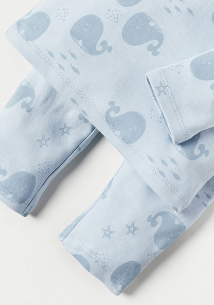 Juniors Dolphin Print T-shirt and Pyjama Set-Pyjama Sets-image-4