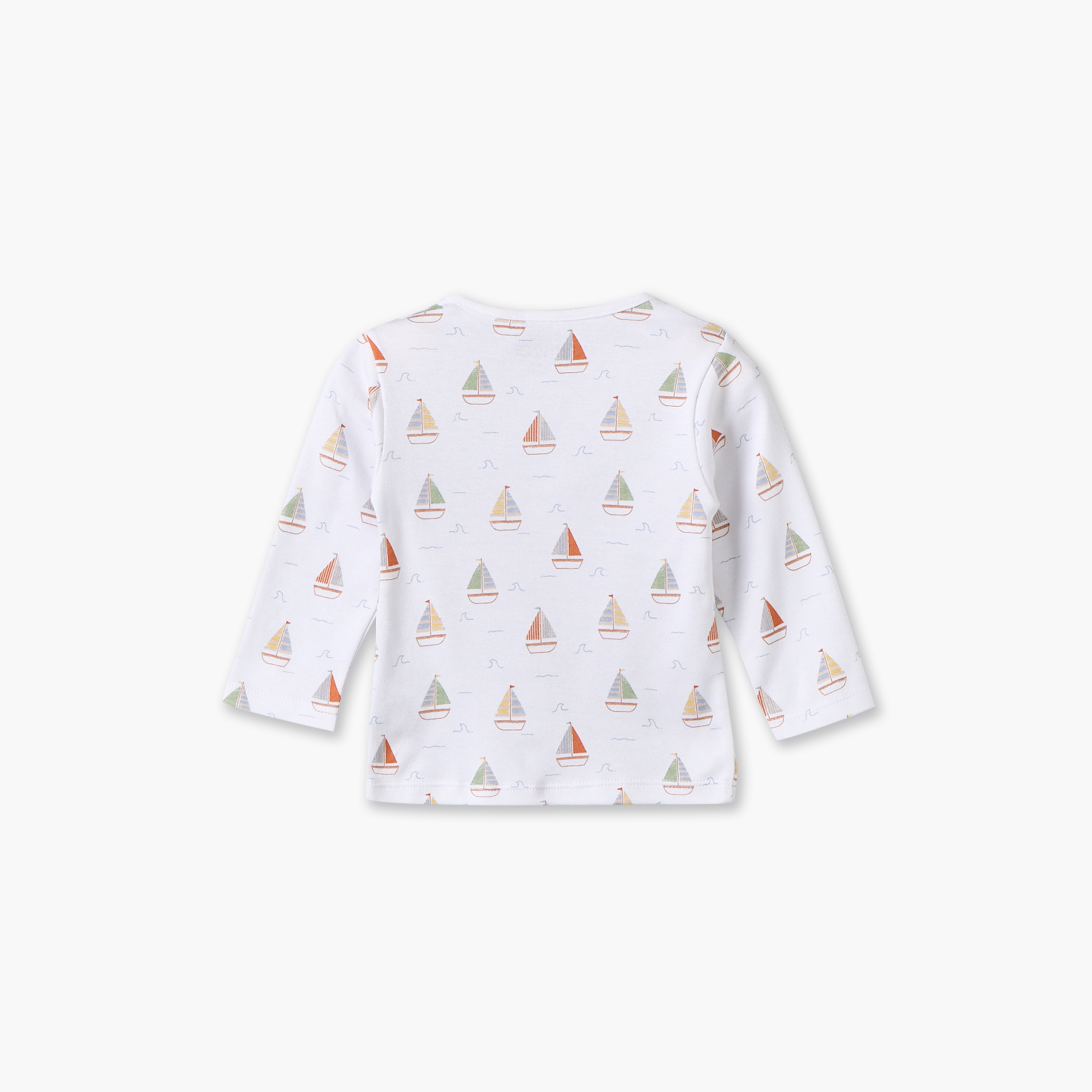 طقم بيجاما قطني بياقة مستديرة وأكمام طويلة بطبعة قارب شراعي من جونيورز-baby-boys-clothing-nightwear-pyjamasets-image-5