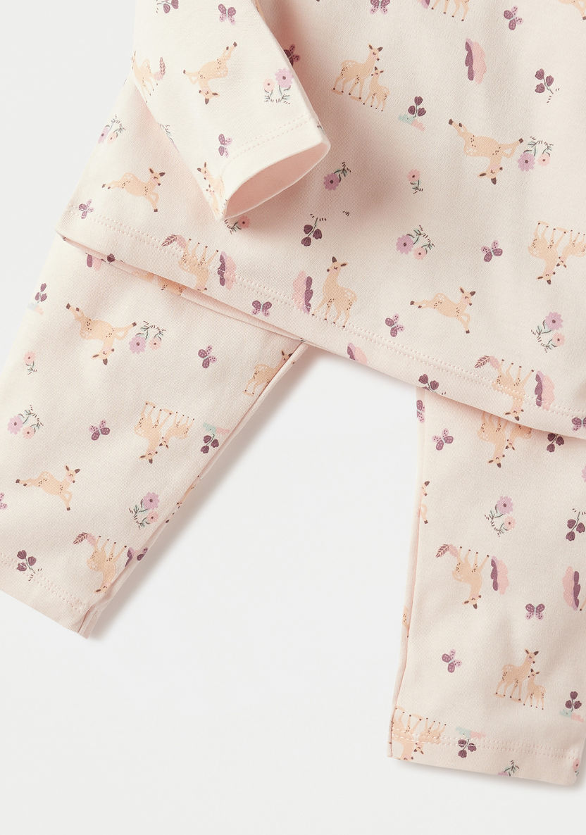Juniors All-Over Animal Print T-shirt and Pyjama Set-Pyjama Sets-image-4