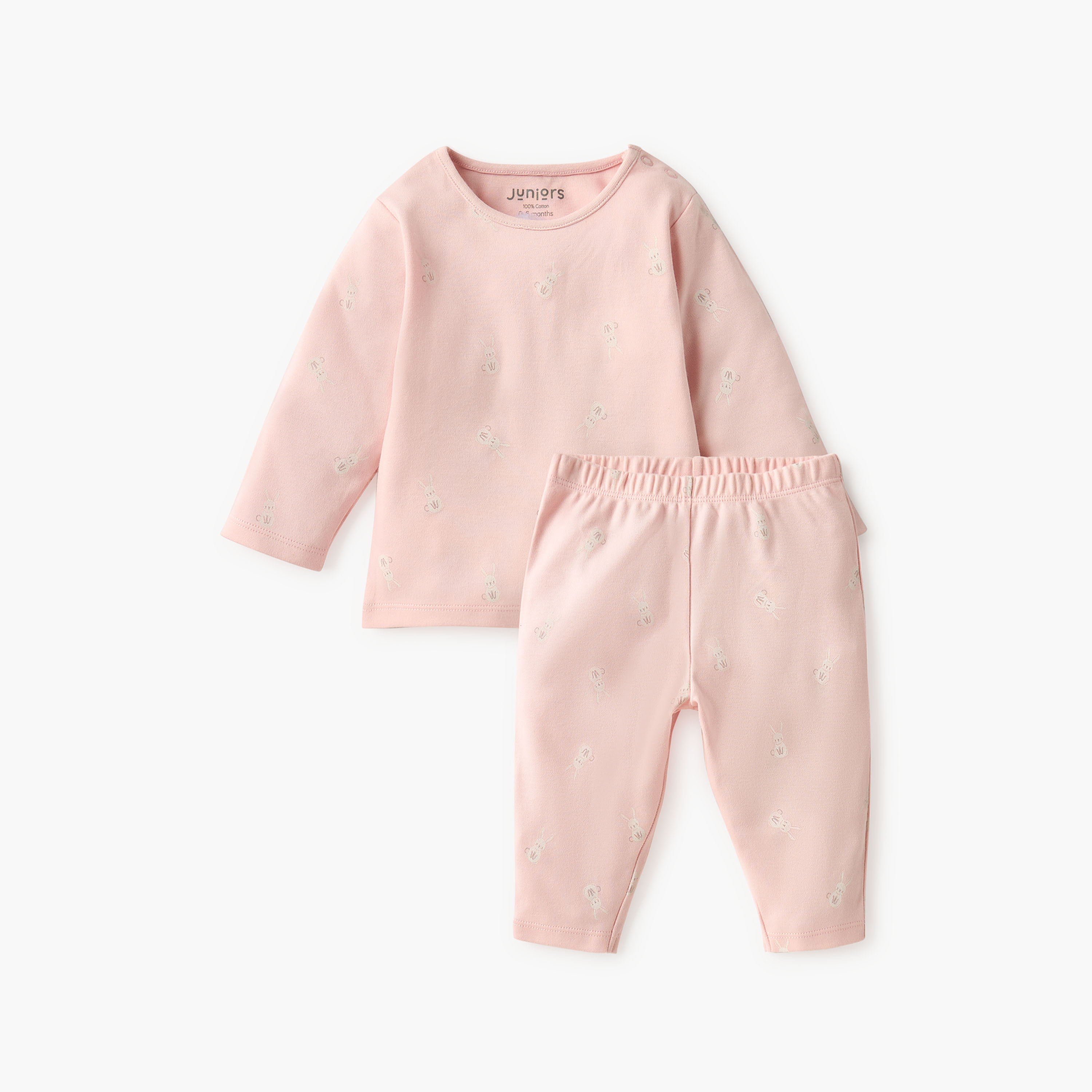Juniors Printed T-shirt and Pyjama Set-baby-girls-clothing-nightwear-pyjamasets-image-1