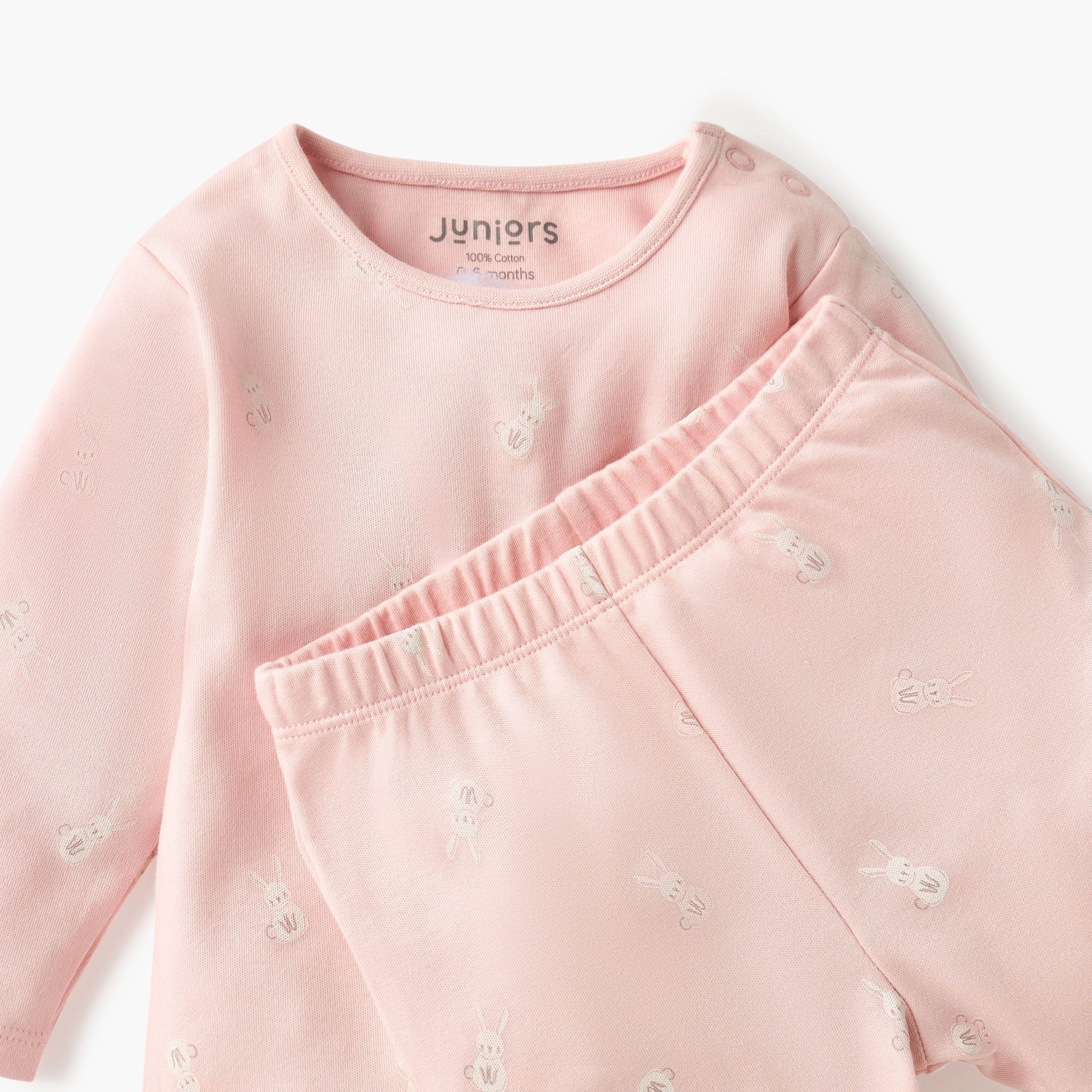 Juniors Printed T-shirt and Pyjama Set-baby-girls-clothing-nightwear-pyjamasets-image-4