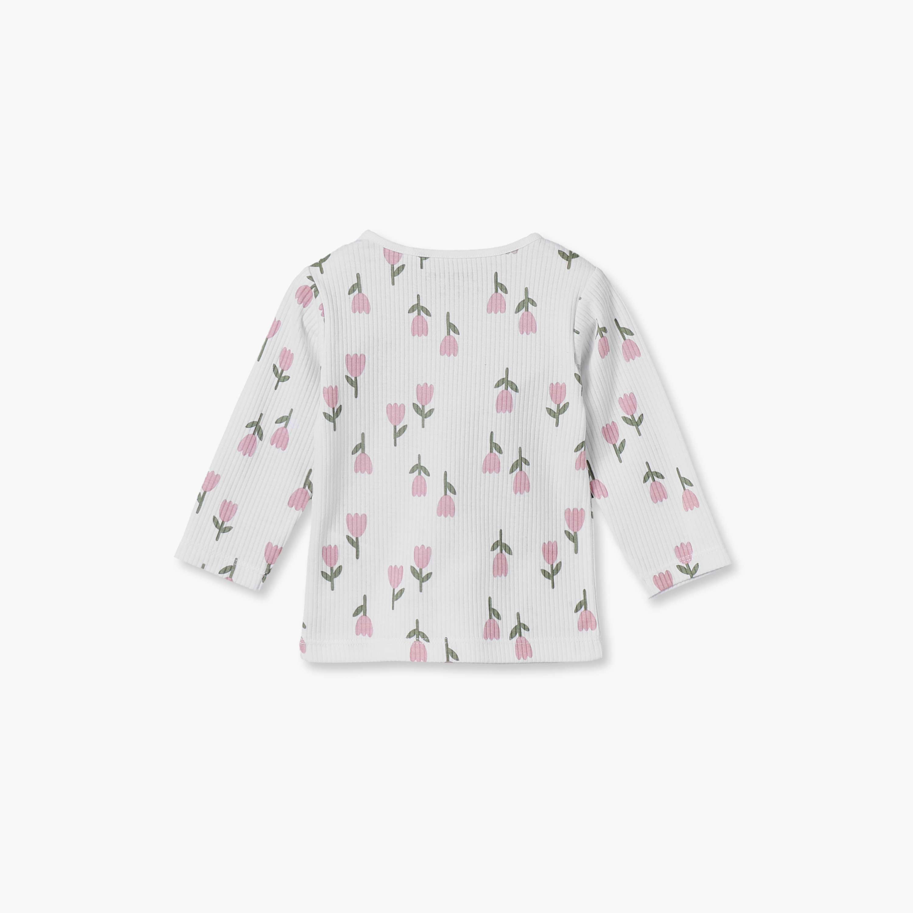 Juniors Cotton Crew Neck Long Sleeves Pyjama Set with Tulip Print-baby-girls-clothing-nightwear-pyjamasets-image-4