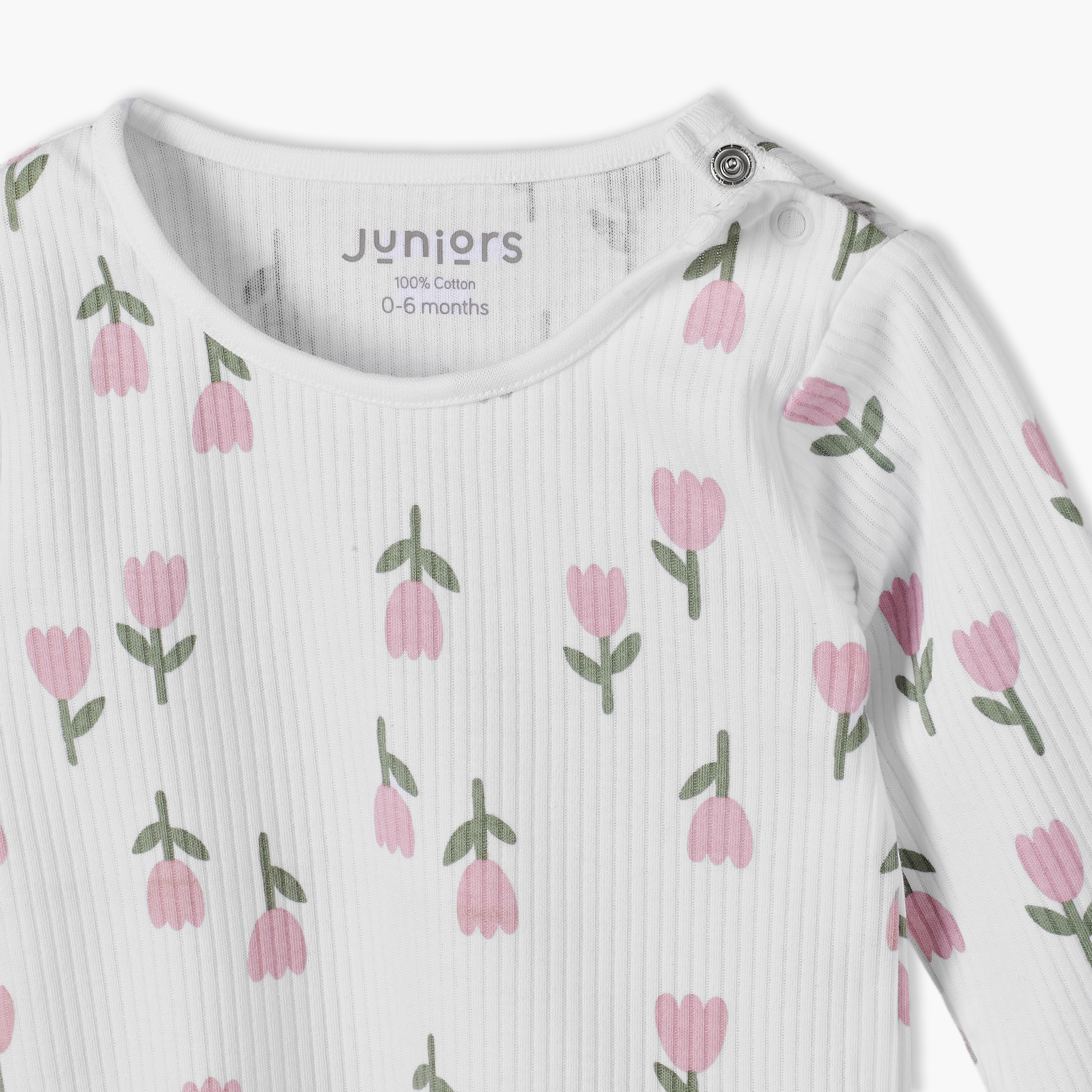 Juniors Cotton Crew Neck Long Sleeves Pyjama Set with Tulip Print-baby-girls-clothing-nightwear-pyjamasets-image-6