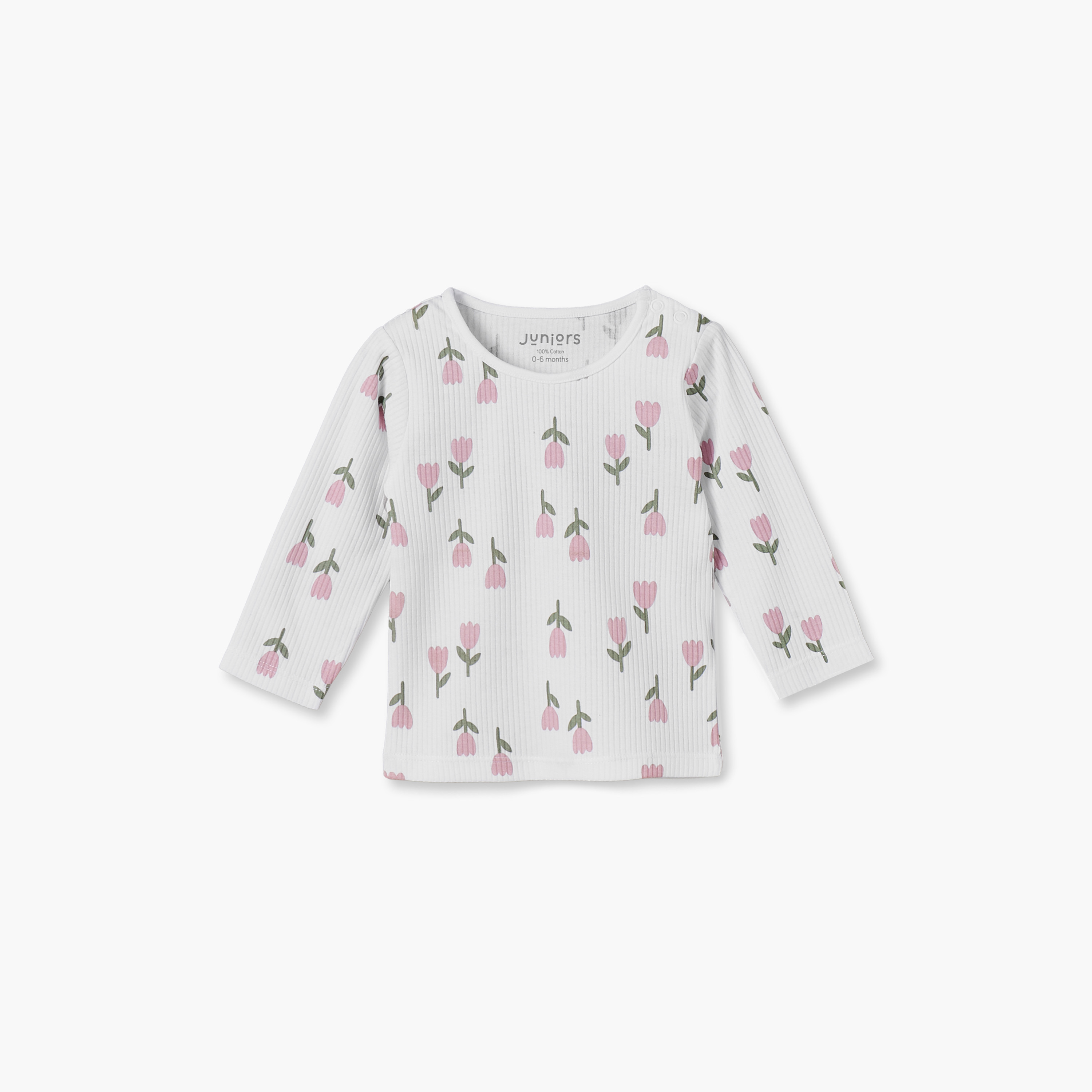 Juniors Cotton Crew Neck Long Sleeves Pyjama Set with Tulip Print-baby-girls-clothing-nightwear-pyjamasets-image-2