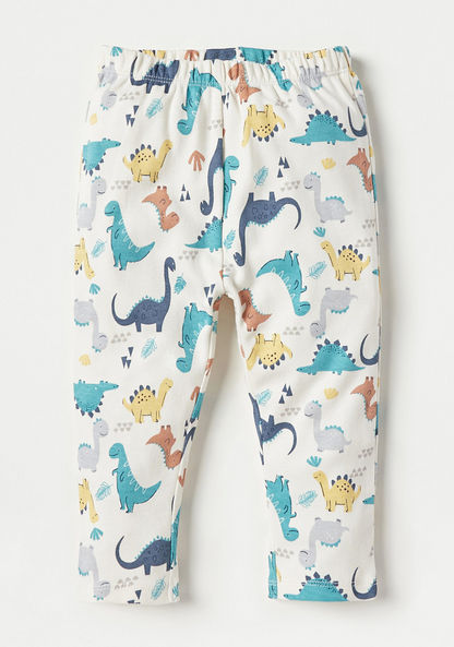 Juniors All-Over Dinosaur Print Long Sleeves T-shirt and Pyjama Set-Pyjama Sets-image-4