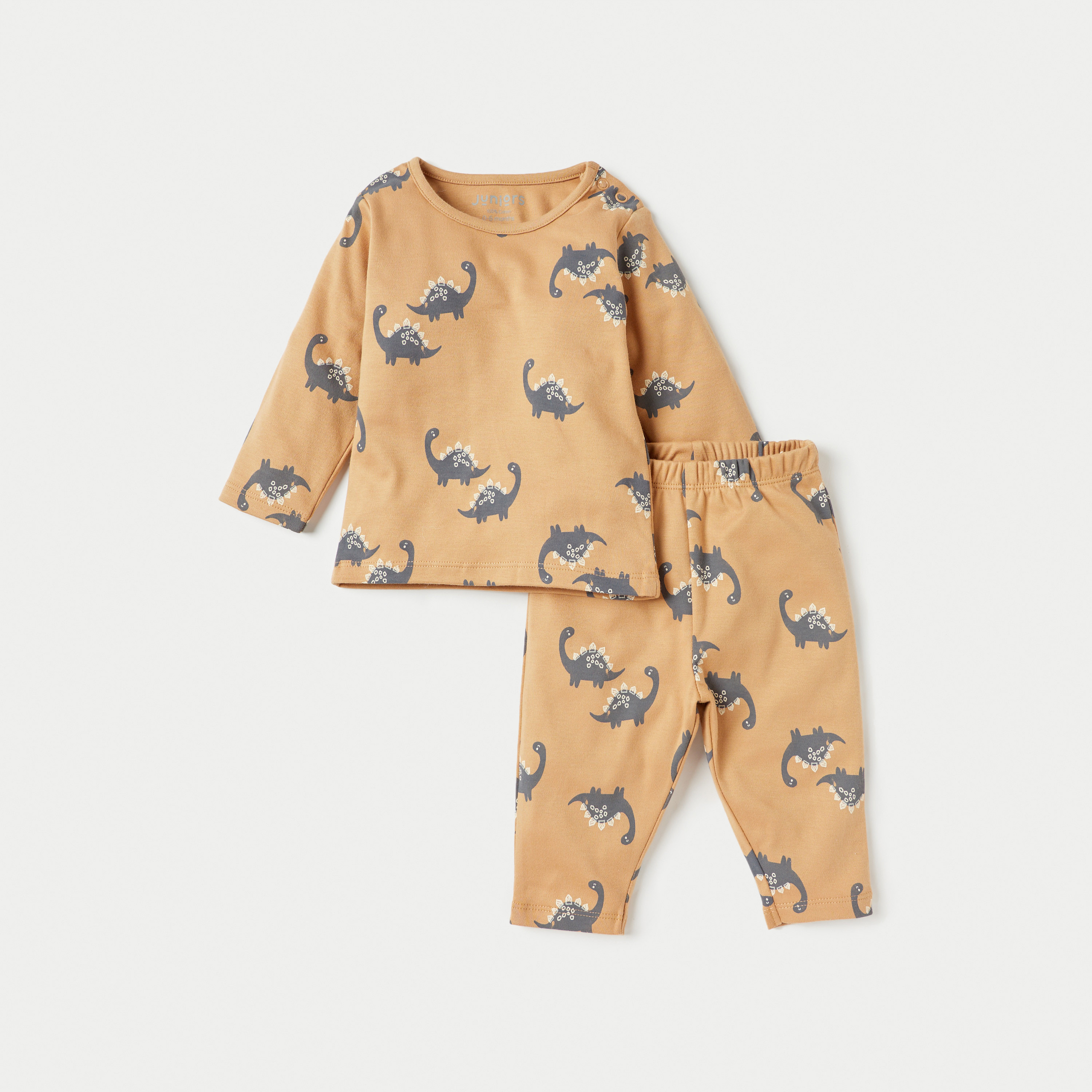 Juniors All-Over Dinosaur Print T-shirt and Pyjama Set-baby-boys-clothing-nightwear-pyjamasets-image-1