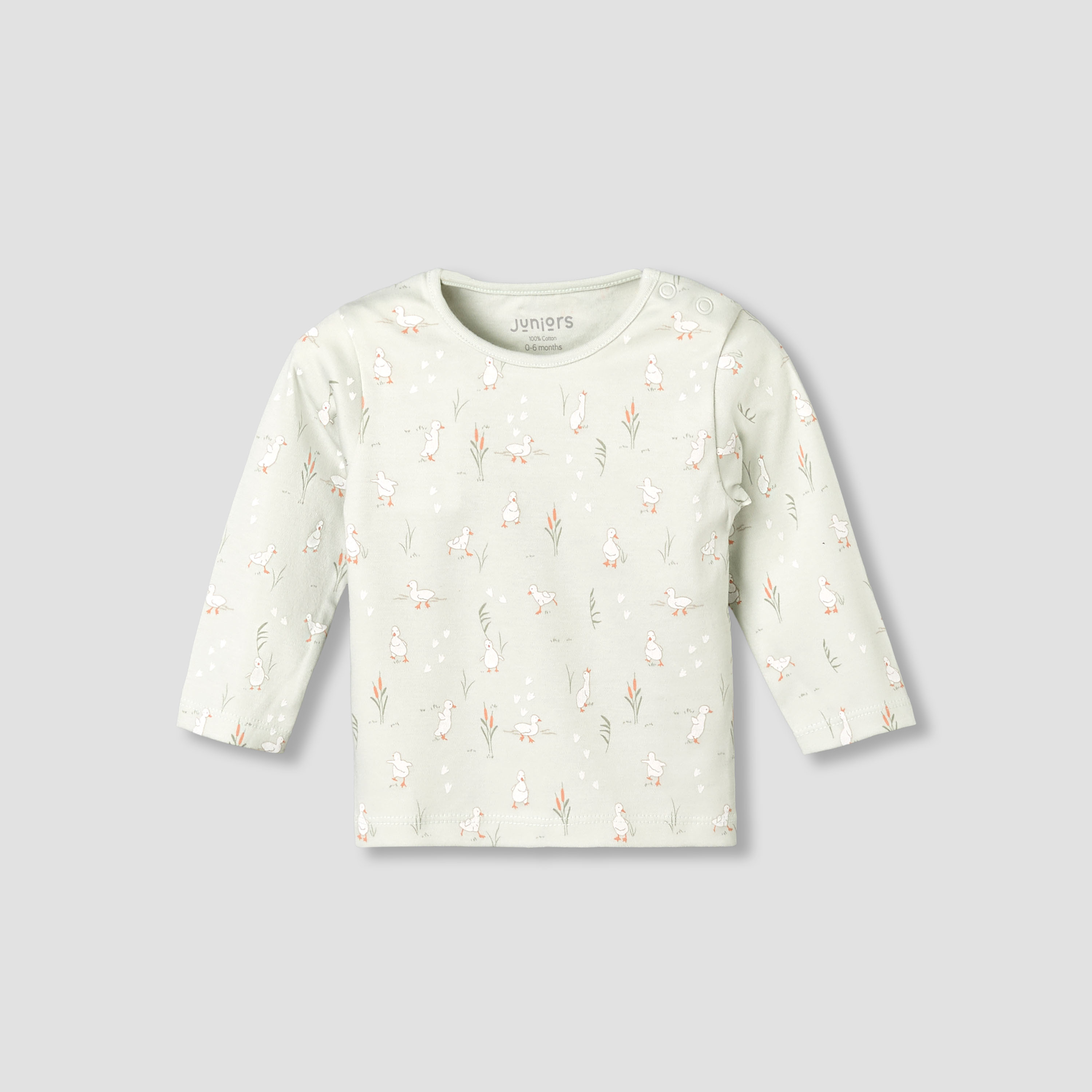 Juniors Cotton Long Sleeves Pyjama Set with Duck Print-baby-girls-clothing-nightwear-pyjamasets-image-2