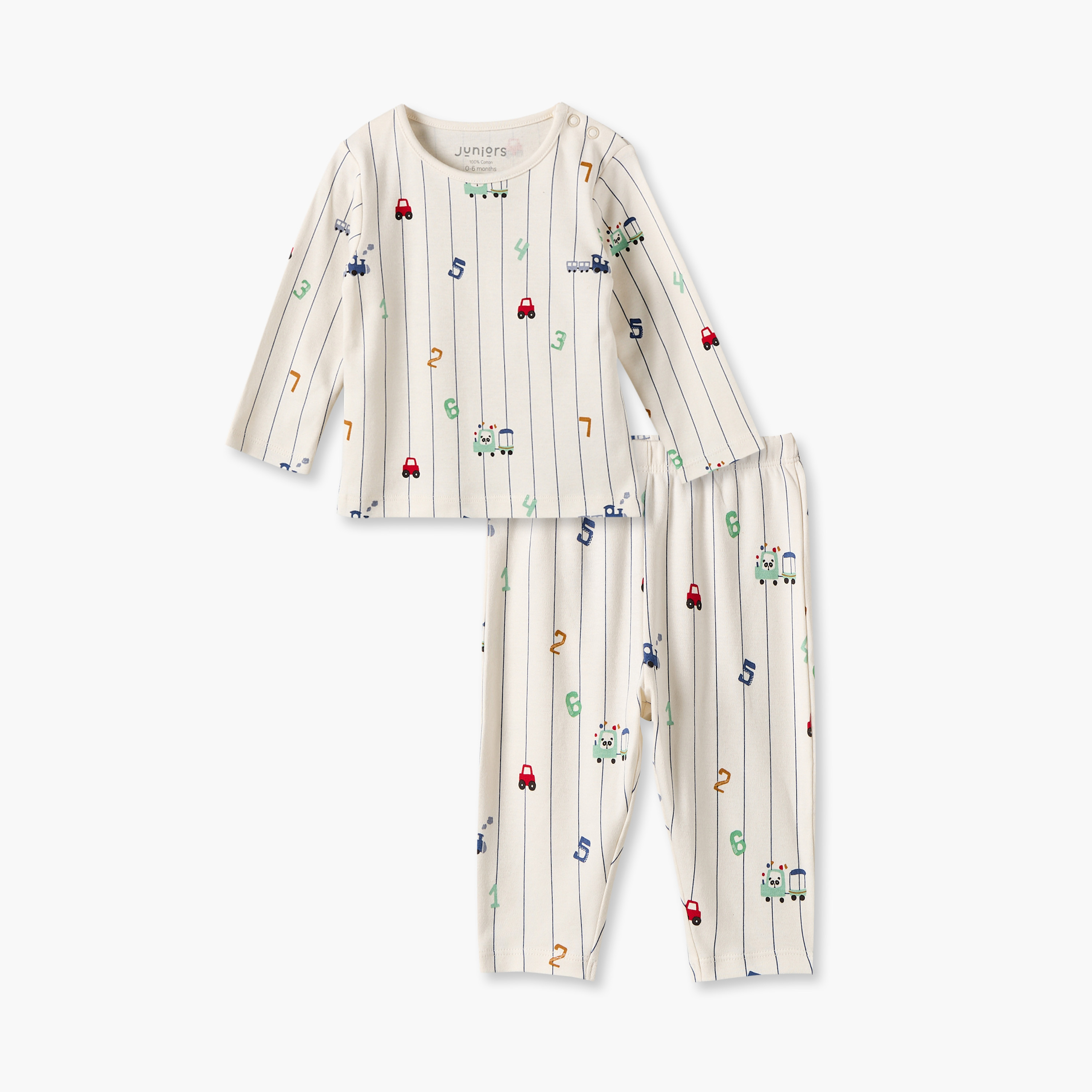 Juniors Cotton Crew Neck Long Sleeves Pyjama Set with Number Print-baby-boys-clothing-nightwear-pyjamasets-image-1