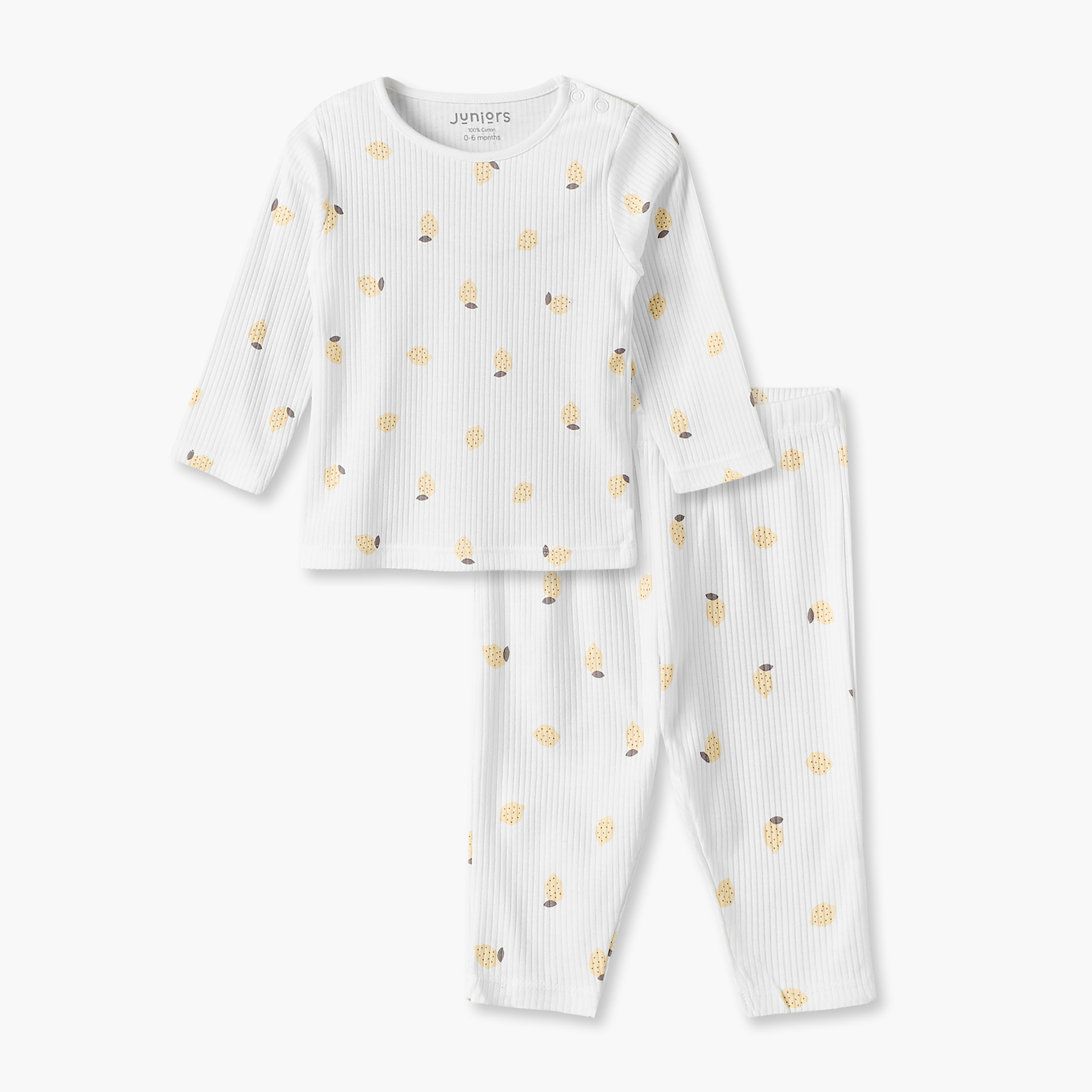 Juniors Cotton Crew Neck Long Sleeves Pyjama Set with Fruit Print-baby-girls-clothing-nightwear-pyjamasets-image-1