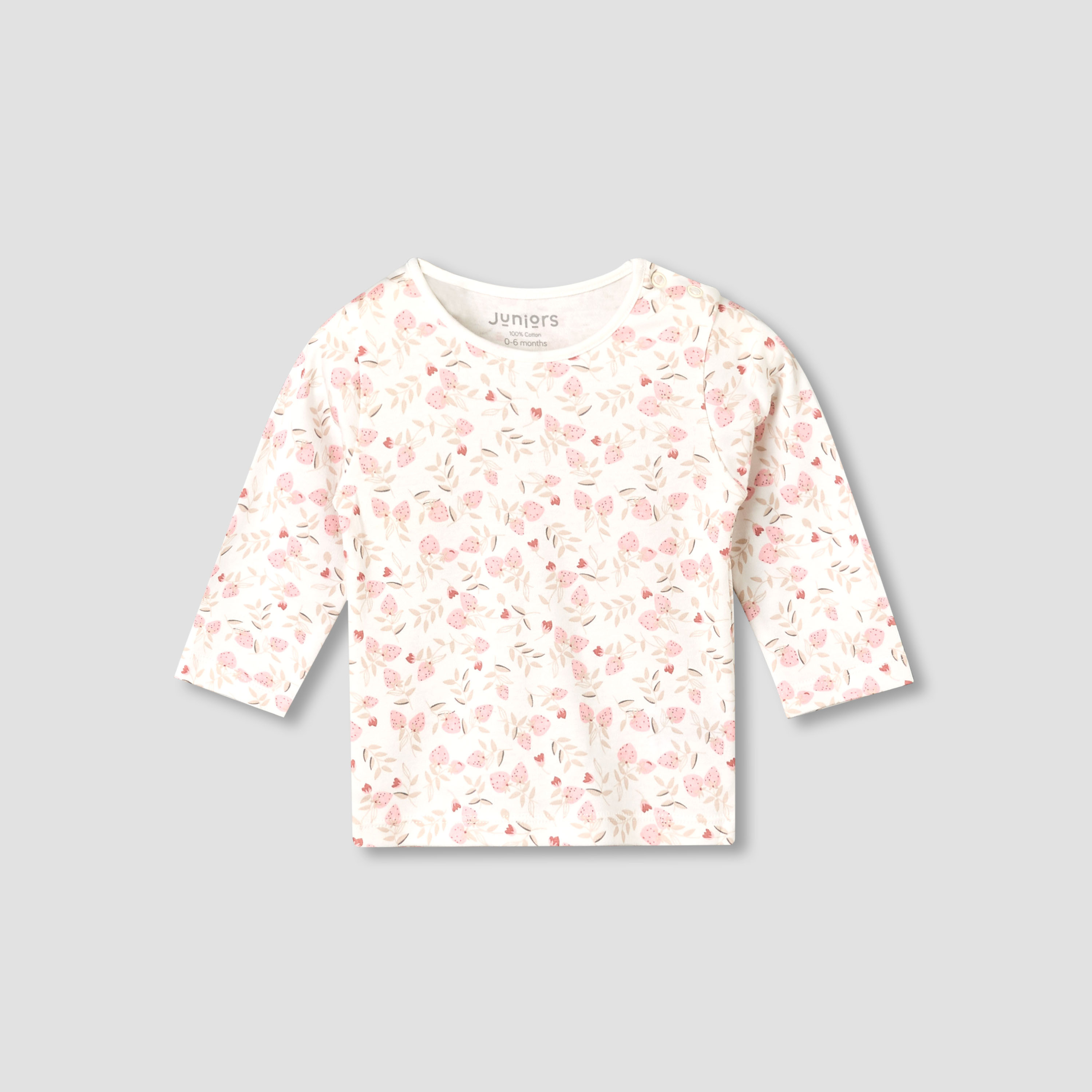 Juniors Cotton Long Sleeves Pyjama Set with Strawberry Print-baby-girls-clothing-nightwear-pyjamasets-image-3