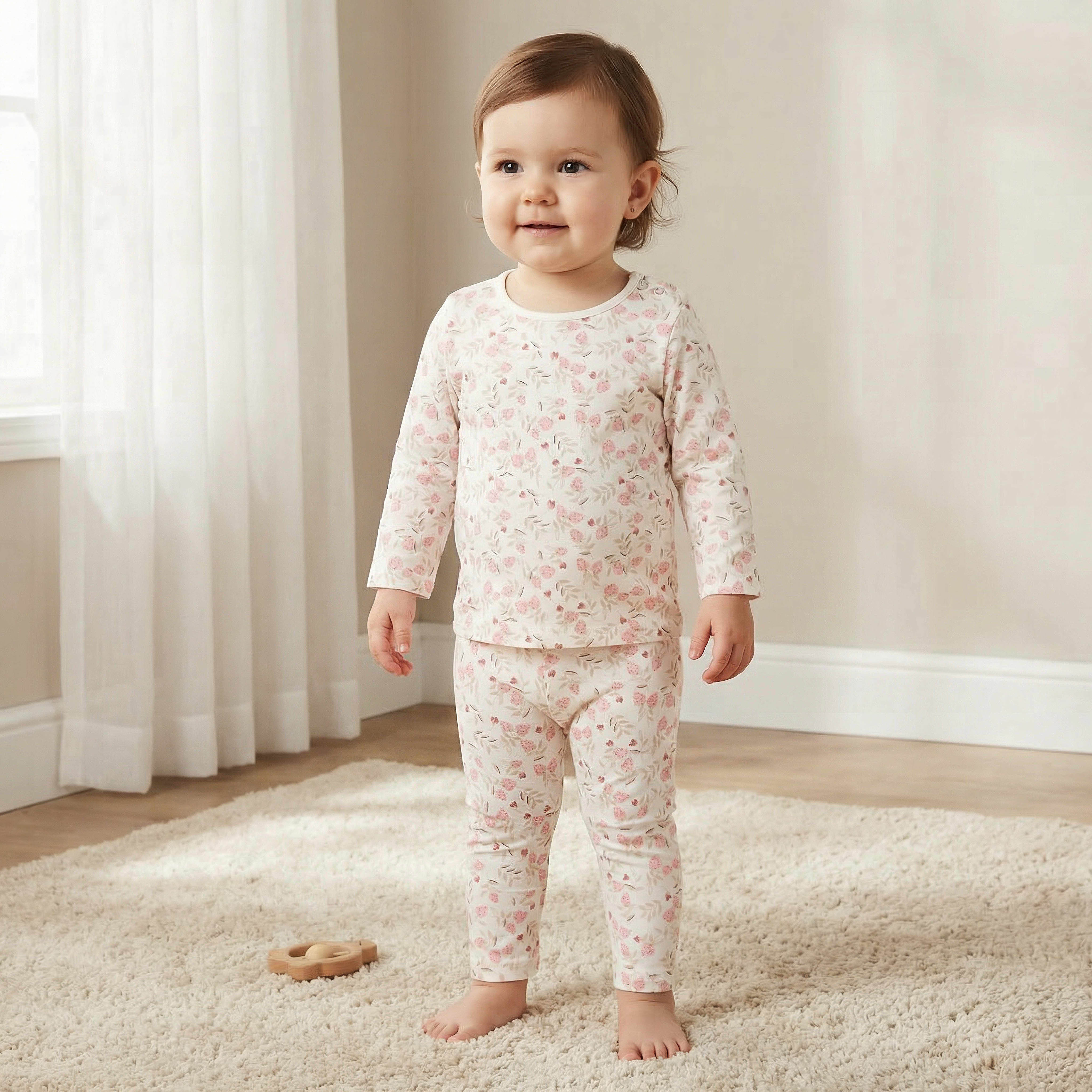 Juniors Cotton Long Sleeves Pyjama Set with Strawberry Print-baby-girls-clothing-nightwear-pyjamasets-image-1