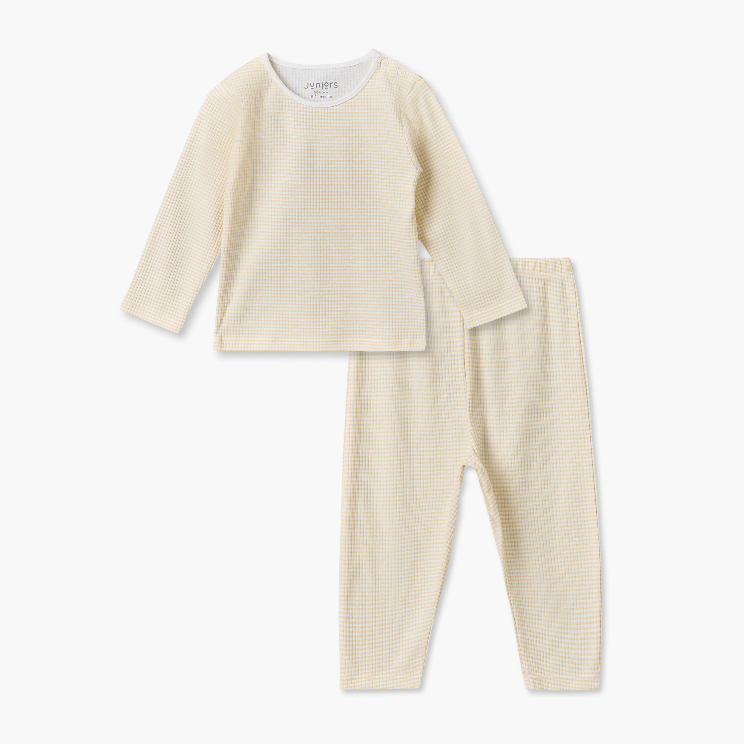 طقم بيجاما قطن بياقة ضيقة وأكمام طويلة وطبعات منقطة من جونيورز-baby-girls-clothing-nightwear-pyjamasets-image-2