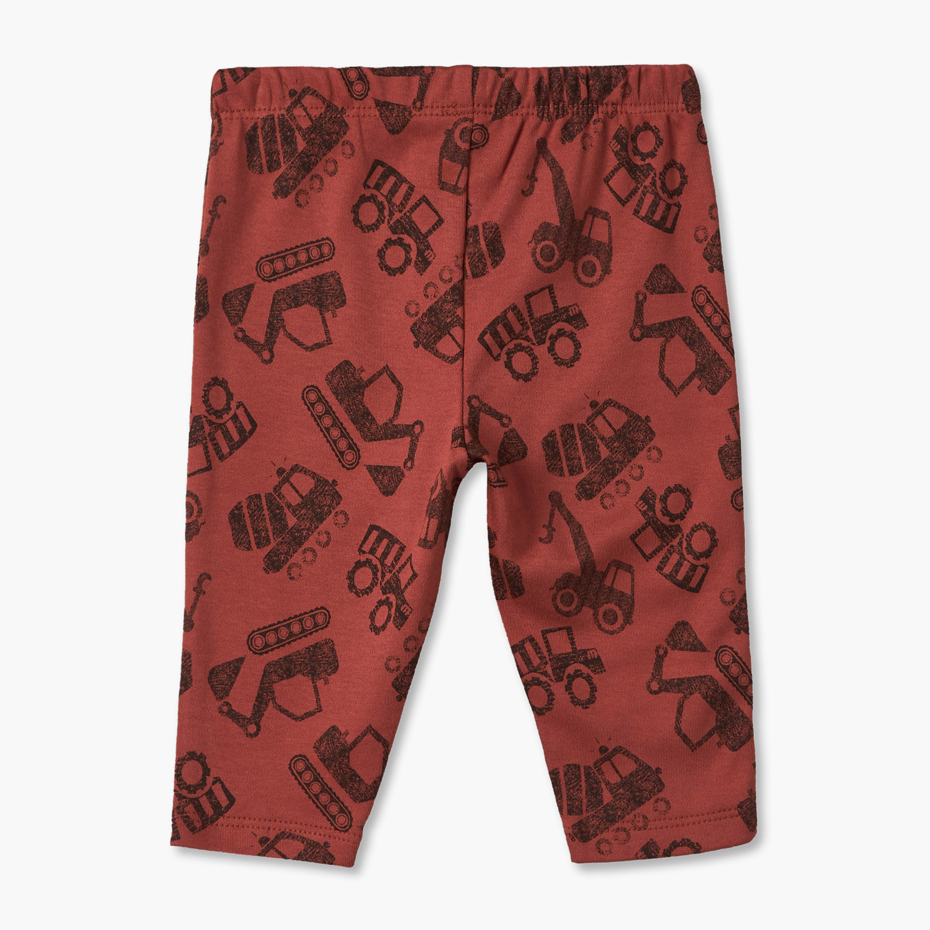 Juniors Cotton Crew Neck Long Sleeves Pyjama Set with Construction Vehicle Print-baby-boys-clothing-nightwear-pyjamasets-image-5