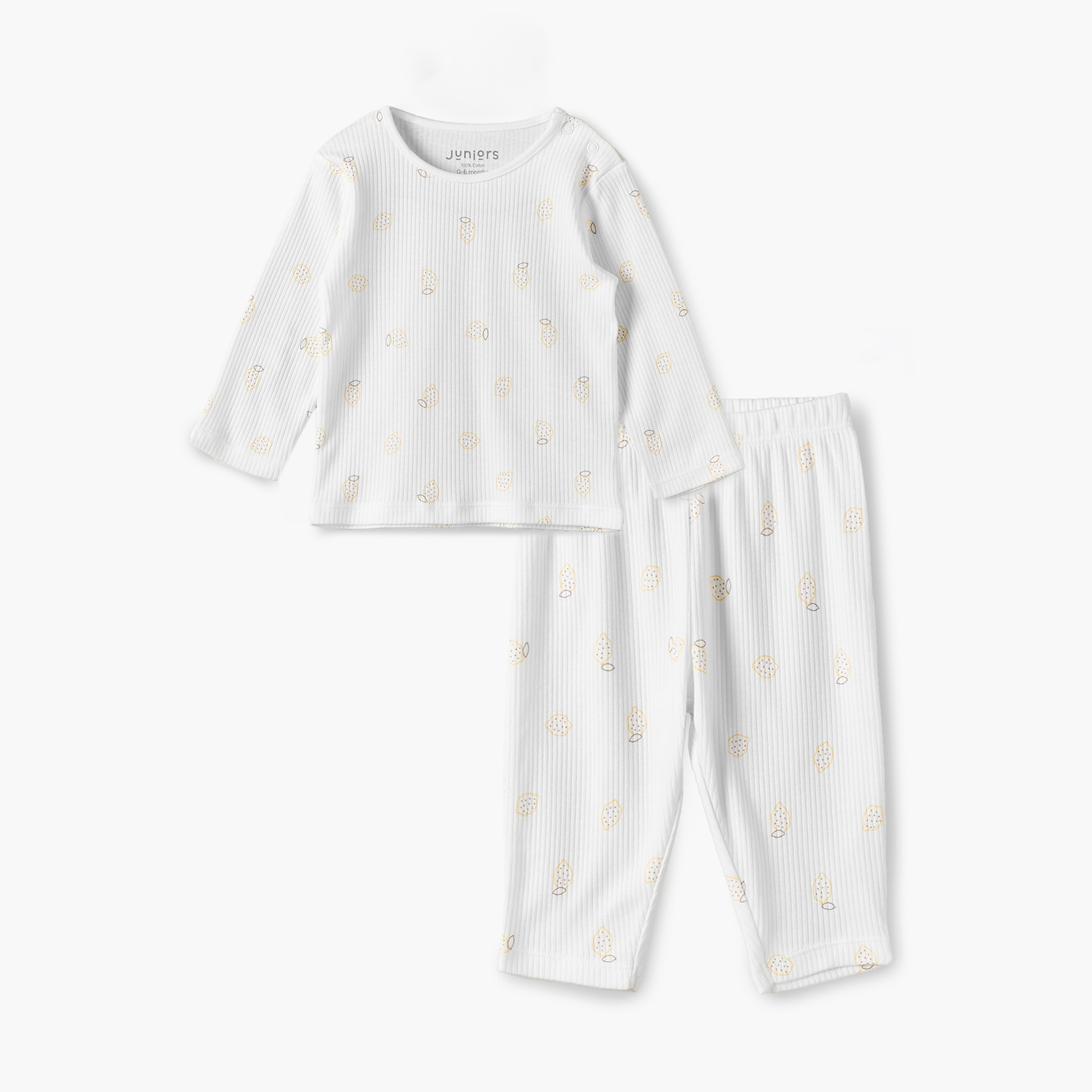 Juniors Cotton Crew Neck Long Sleeves Pyjama Set with Fruit Print-baby-girls-clothing-nightwear-pyjamasets-image-1