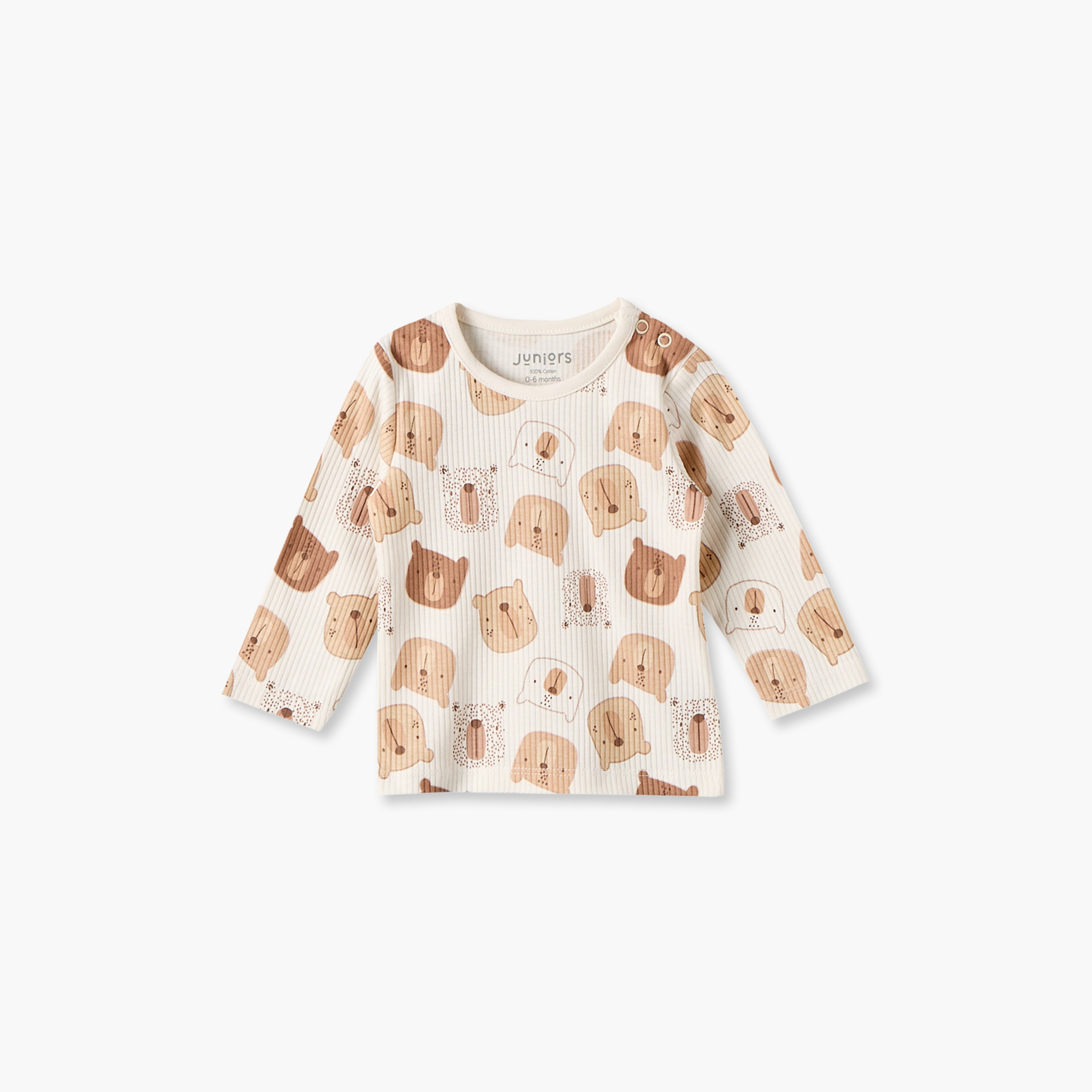 Juniors Cotton Crew Neck Long Sleeves Pyjama Set with Teddy Bear Print-baby-boys-clothing-nightwear-pyjamasets-image-3