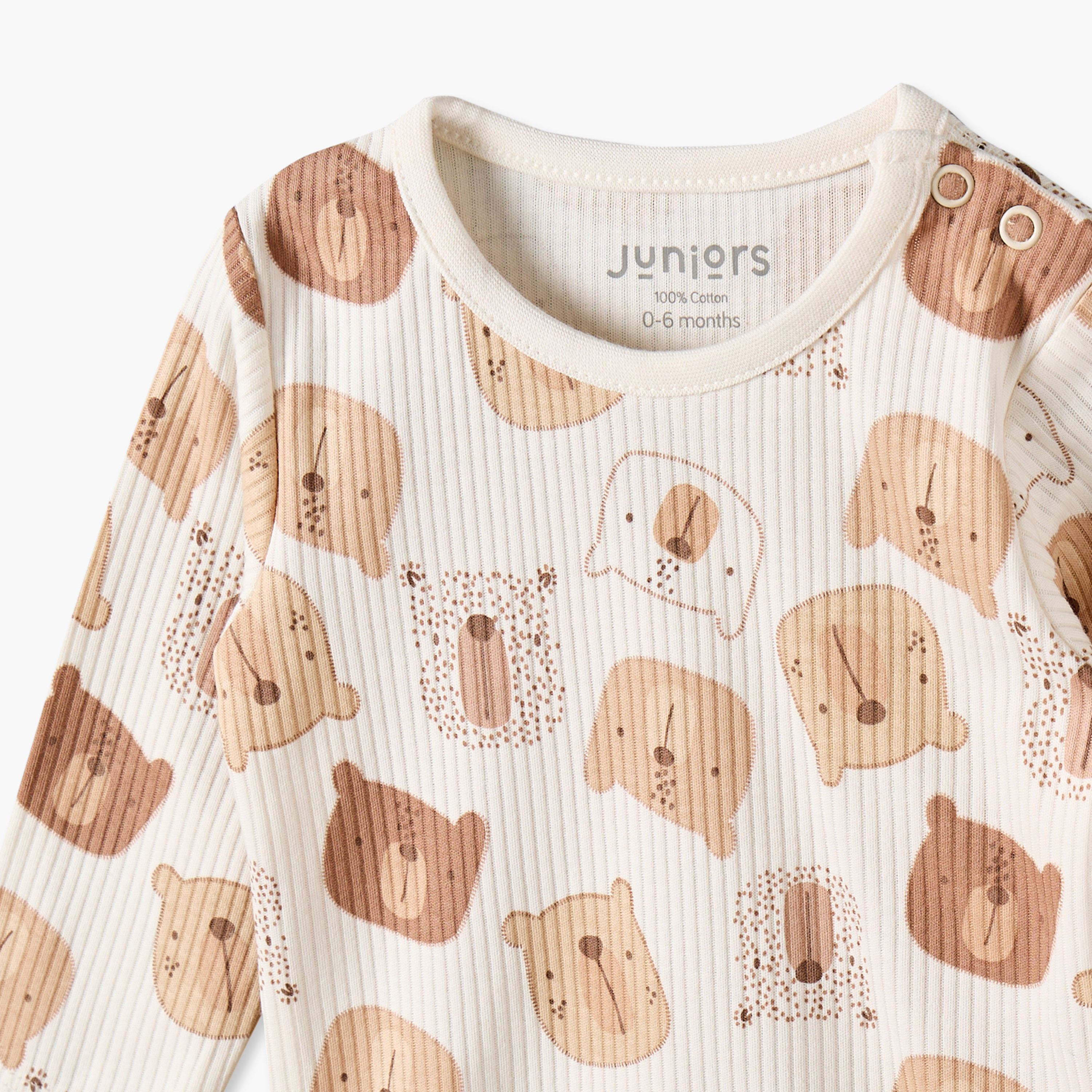 Juniors Cotton Crew Neck Long Sleeves Pyjama Set with Teddy Bear Print-baby-boys-clothing-nightwear-pyjamasets-image-7