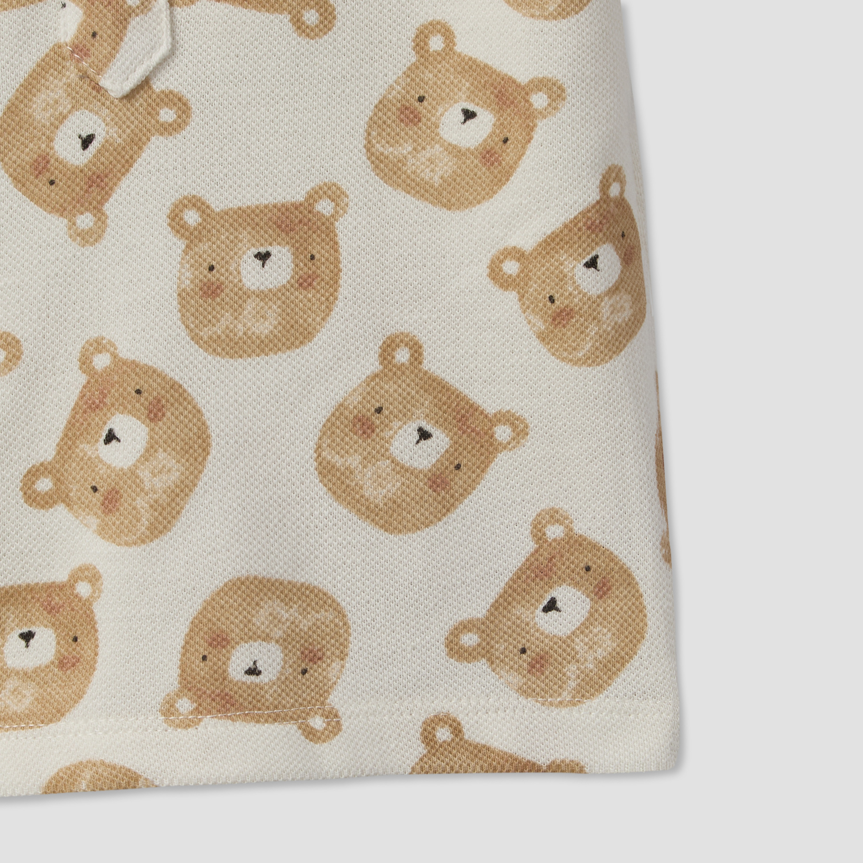 Juniors Collared Short Sleeves Polo T-shirt and Shorts Set with Bear Print-baby-boys-clothing-setsandcoords-image-7