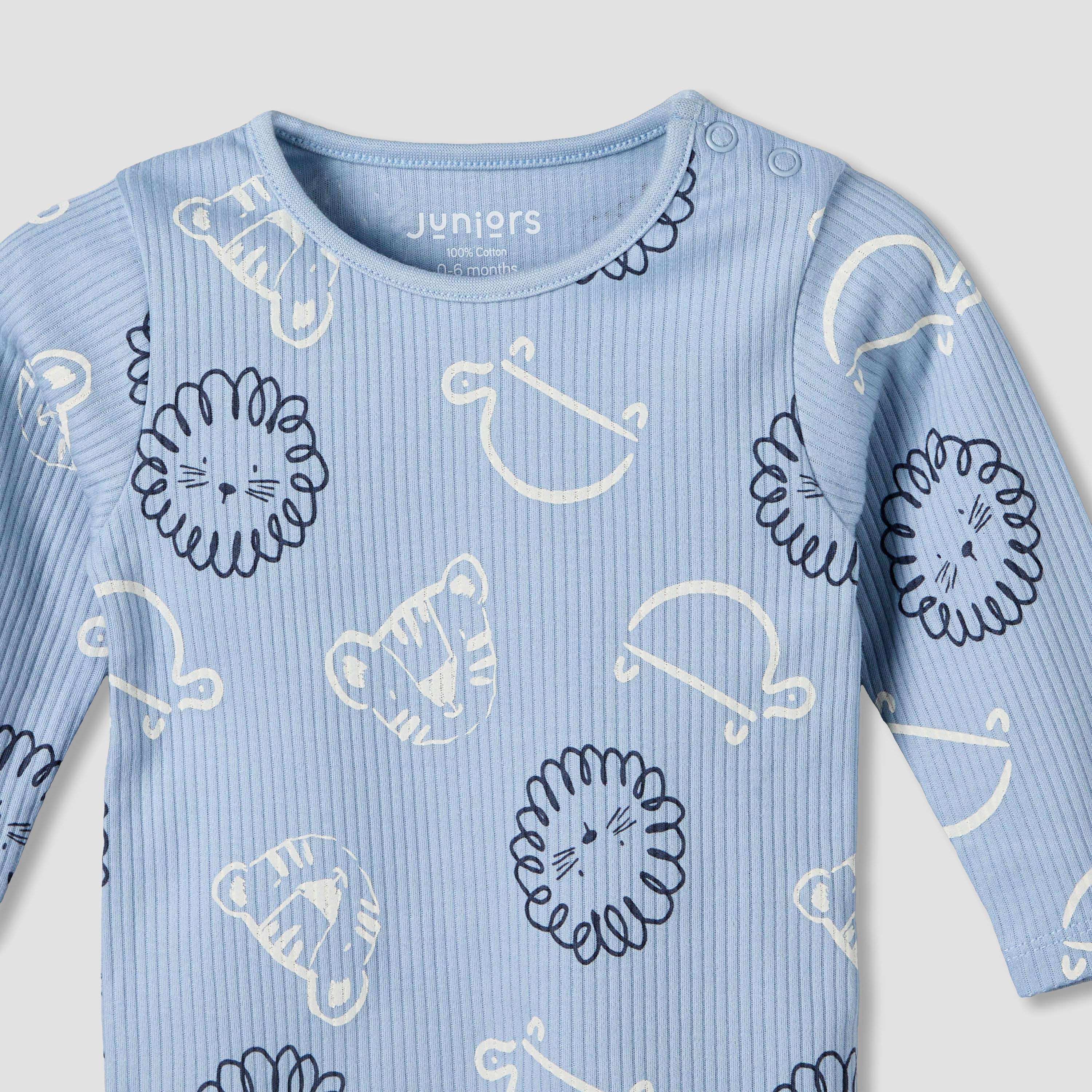 Juniors Cotton Round Neck Long Sleeve Pyjama Set with Elephant Print-promo_babyshop_Buy3for79_QAT130126-image-7