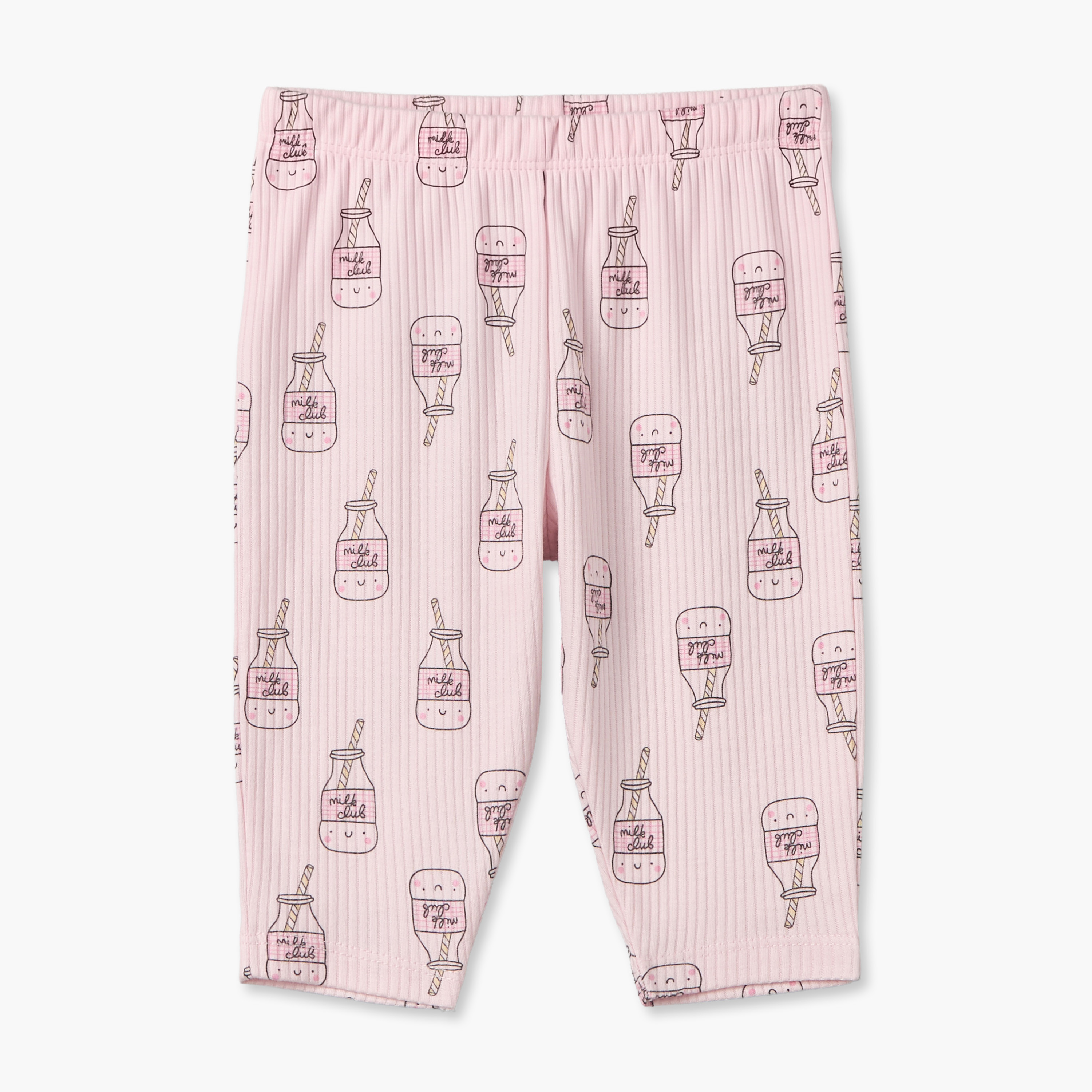 Juniors Cotton Crew Neck Long Sleeves Pyjama Set with Milk Print-baby-girls-clothing-nightwear-pyjamasets-image-3