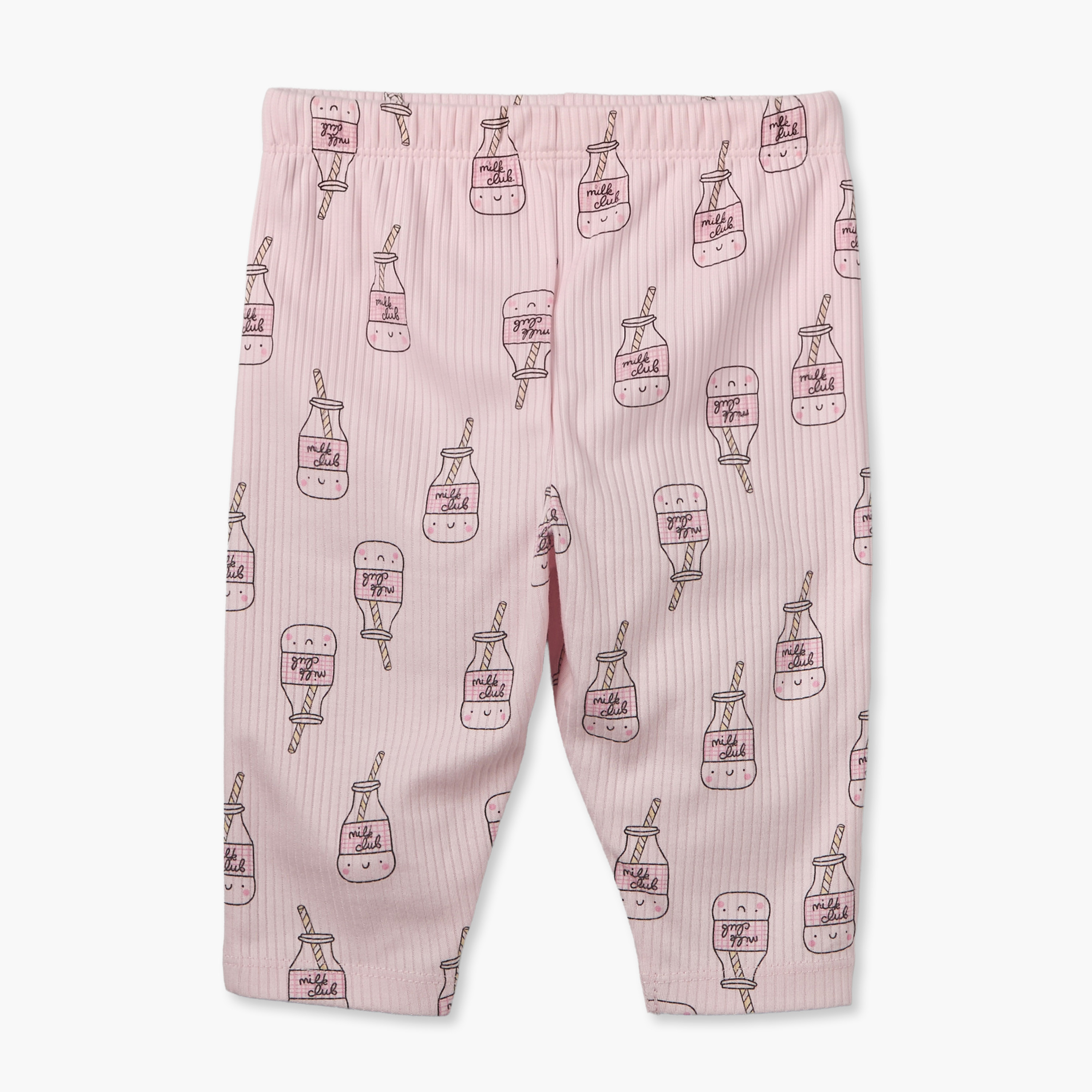 Juniors Cotton Crew Neck Long Sleeves Pyjama Set with Milk Print-baby-girls-clothing-nightwear-pyjamasets-image-5