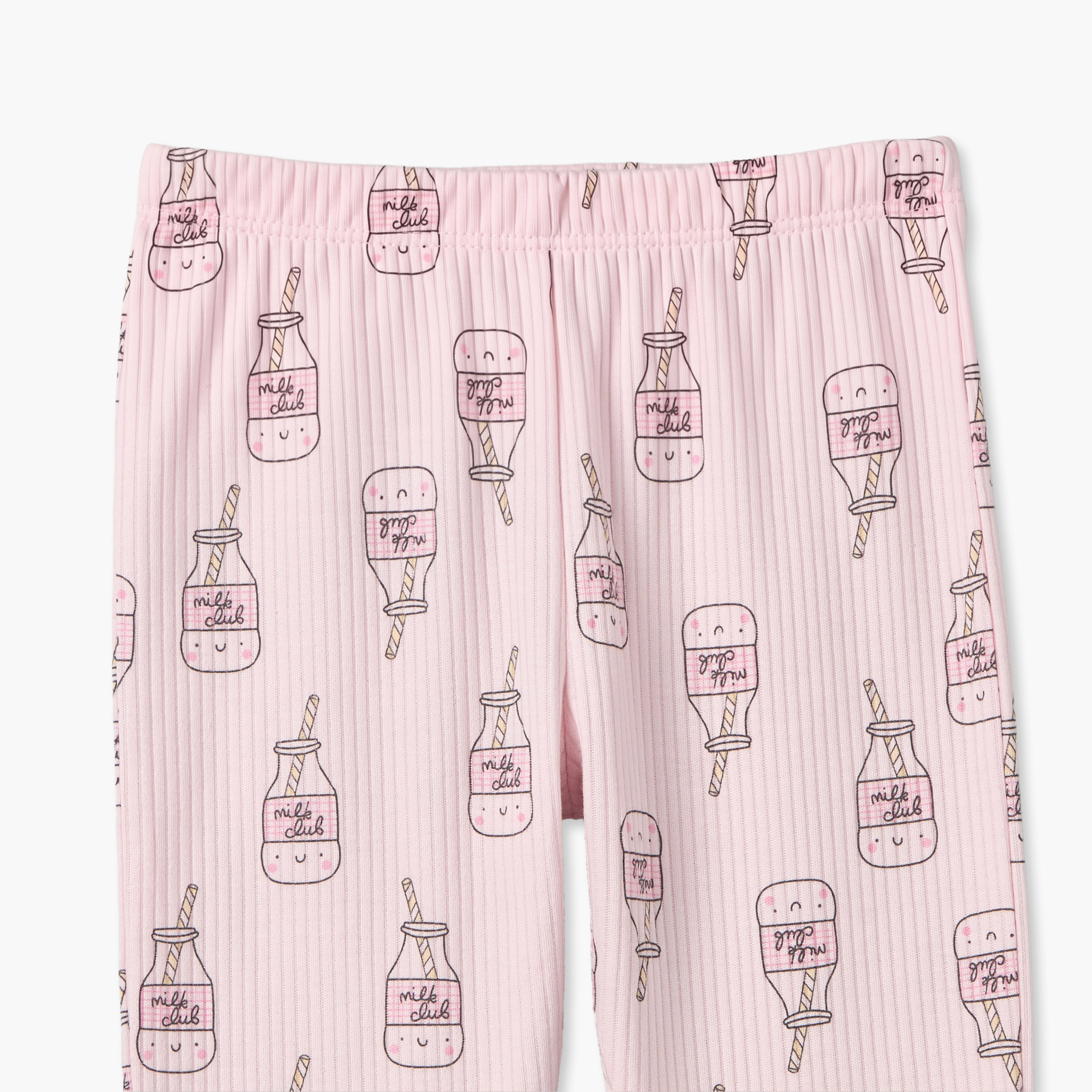 Juniors Cotton Crew Neck Long Sleeves Pyjama Set with Milk Print-baby-girls-clothing-nightwear-pyjamasets-image-8