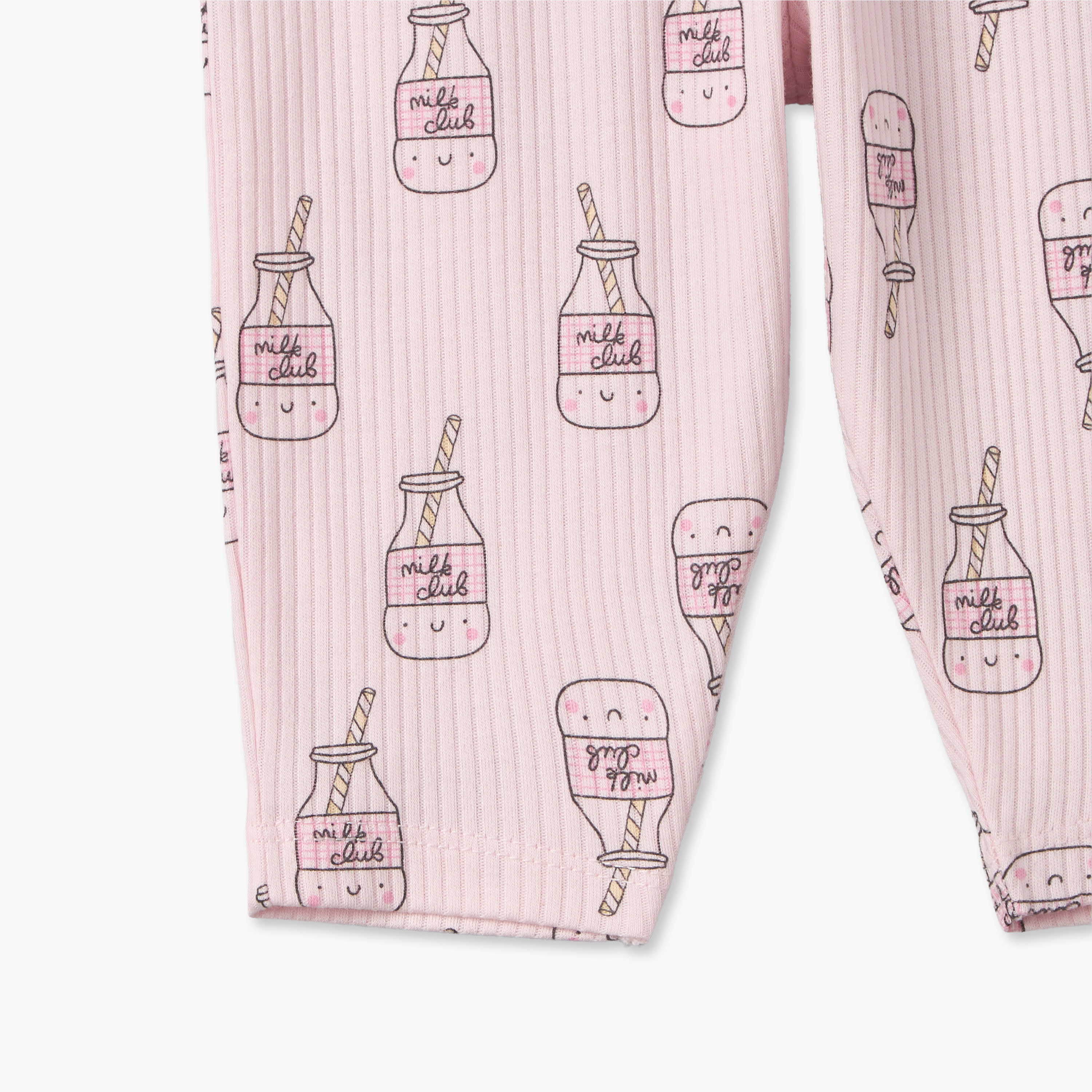 Juniors Cotton Crew Neck Long Sleeves Pyjama Set with Milk Print-baby-girls-clothing-nightwear-pyjamasets-image-9