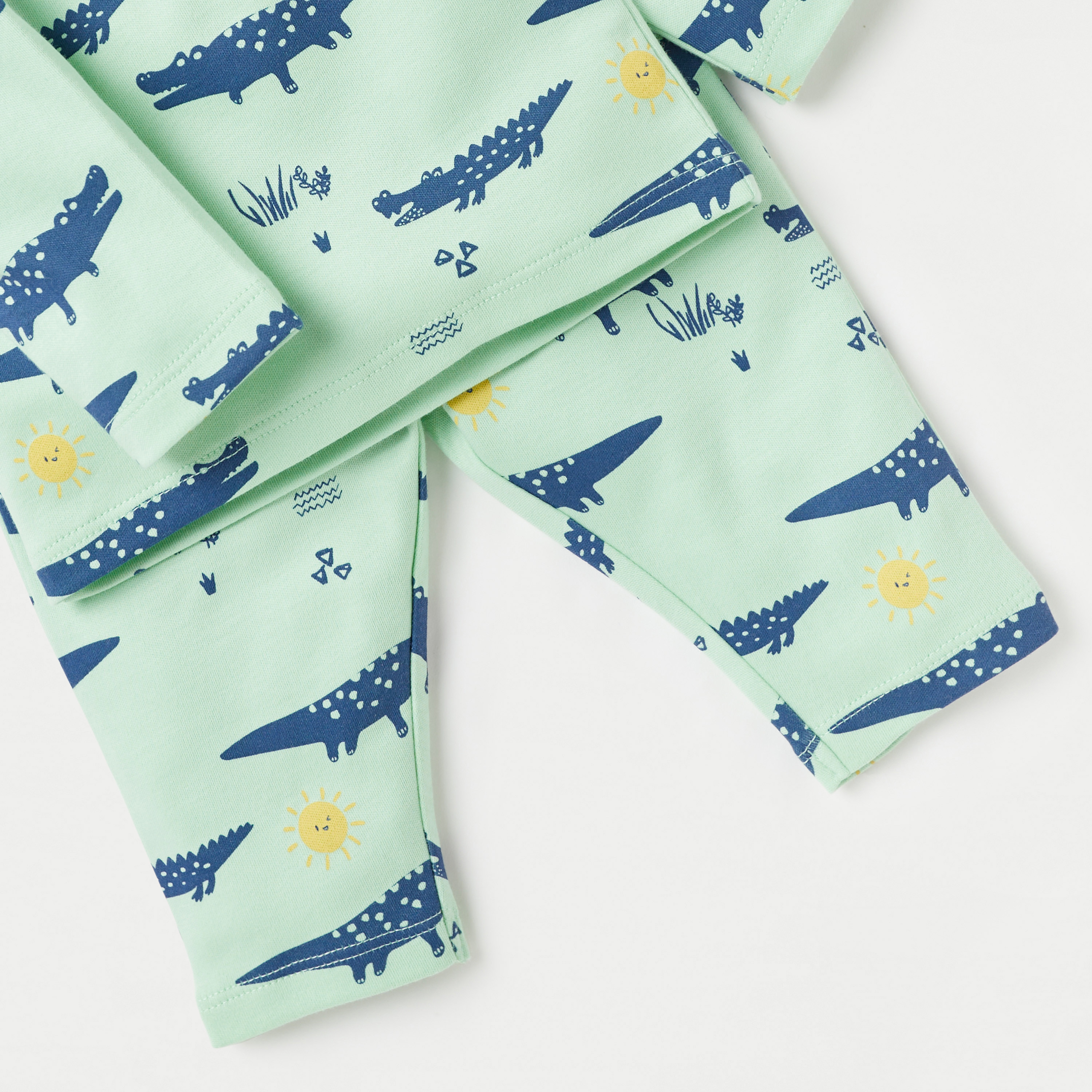 Juniors All-Over Crocodile Print T-shirt and Pyjama Set-baby-boys-clothing-nightwear-pyjamasets-image-5