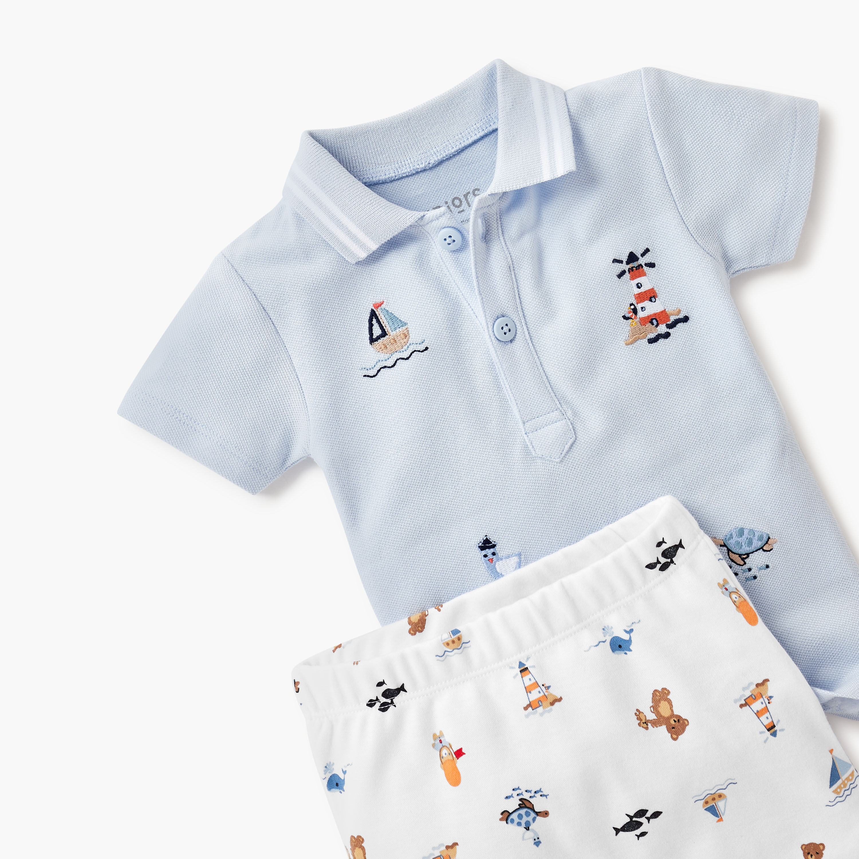 طقم شورت بيكيه وتيشيرت مطرز من جونيورز-baby-boys-clothing-setsandcoords-image-4