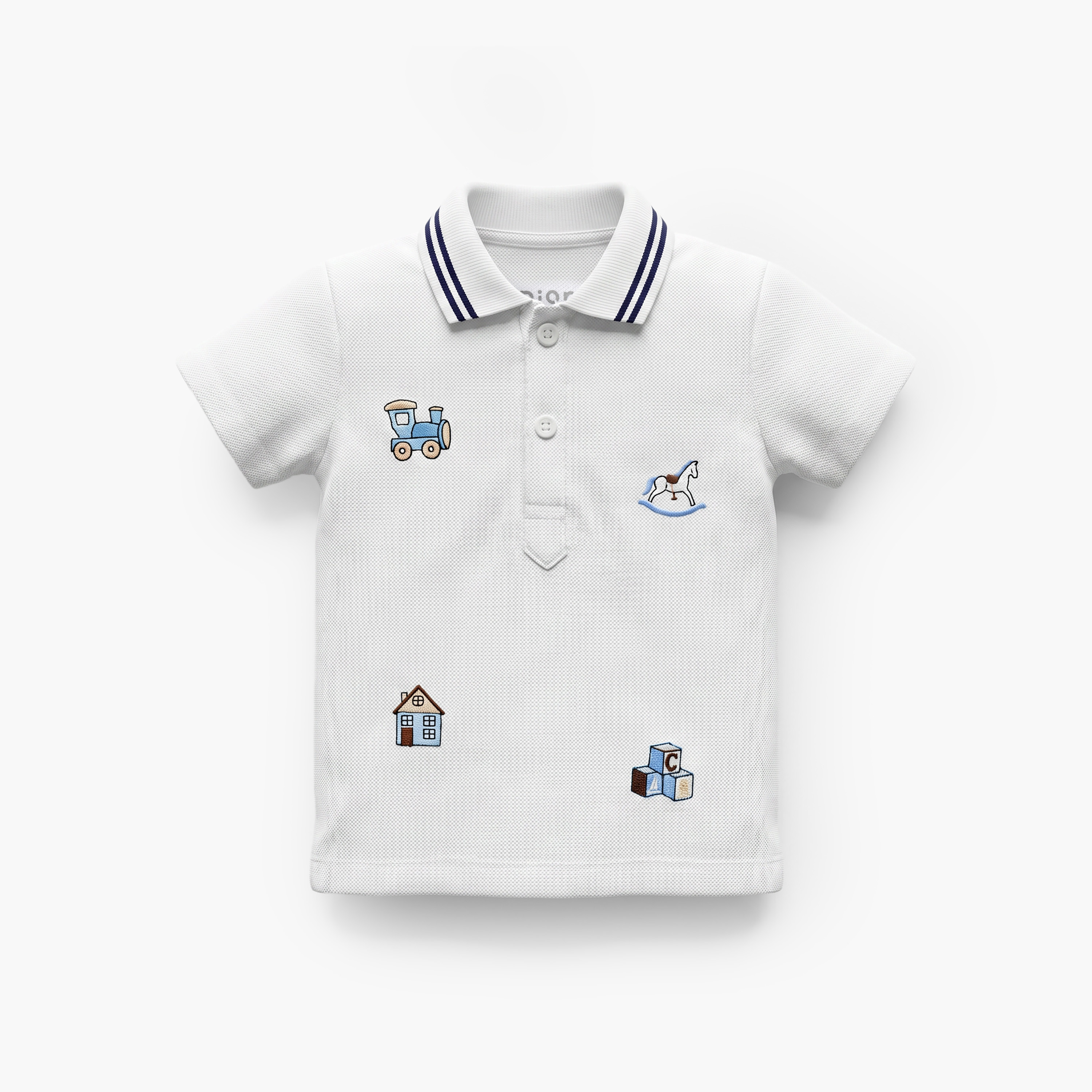 Juniors Collared Short Sleeves Polo T-shirt and Shorts Set with Embroidery-baby-boys-clothing-setsandcoords-image-2