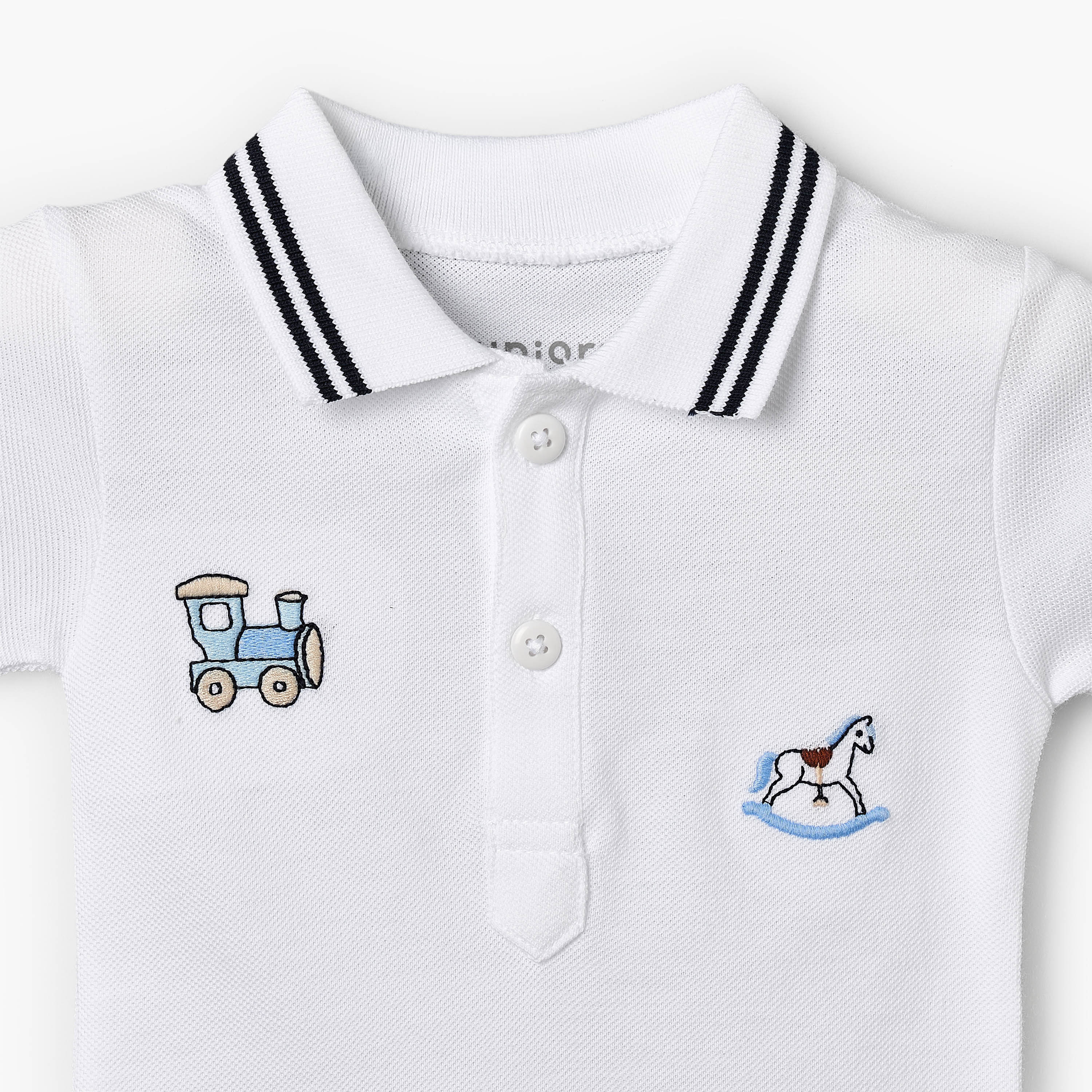 Juniors Collared Short Sleeves Polo T-shirt and Shorts Set with Embroidery-baby-boys-clothing-setsandcoords-image-6