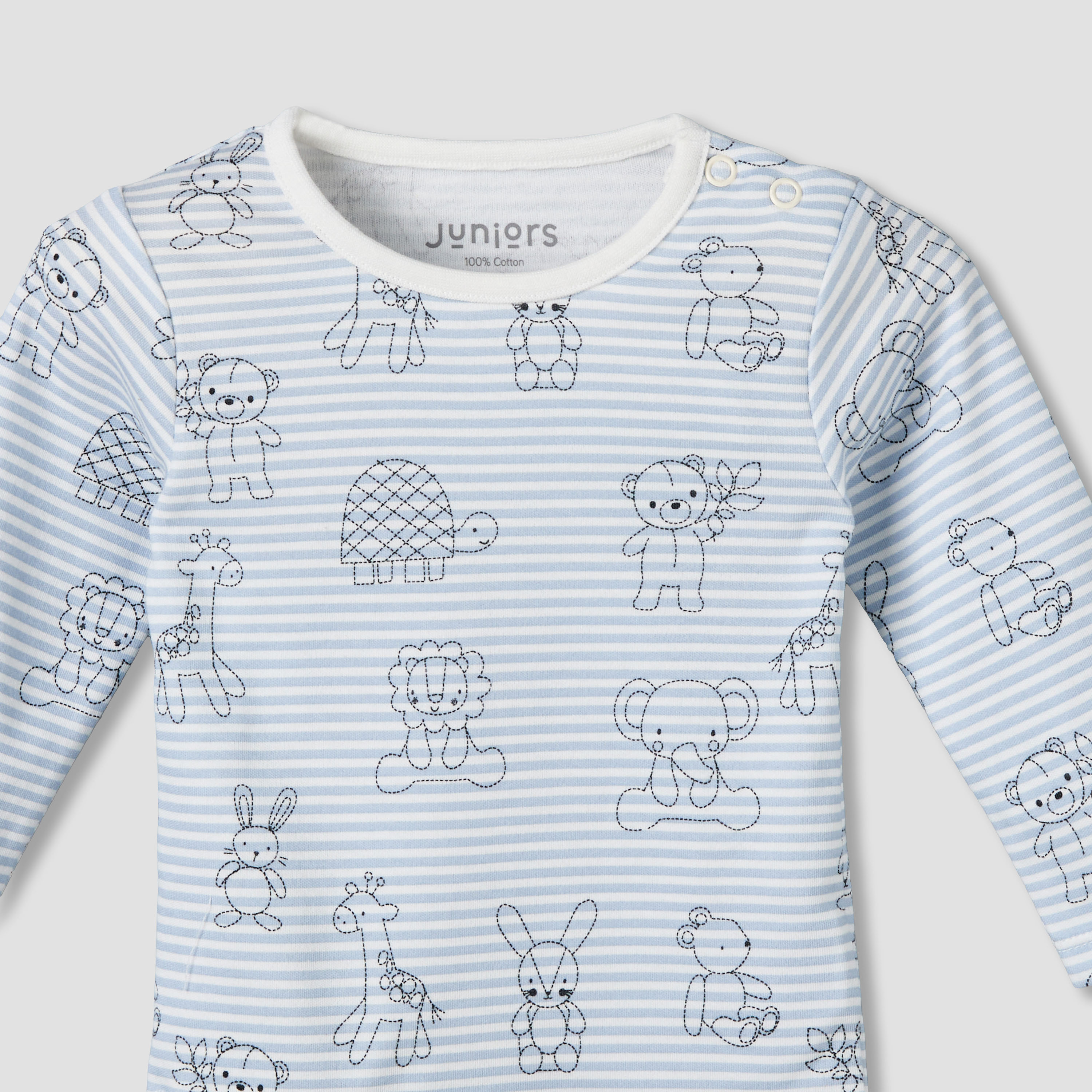 Juniors Cotton Round Neck Long Sleeve Pyjama Set with Elephant Print-baby-boys-clothing-nightwear-pyjamasets-image-7