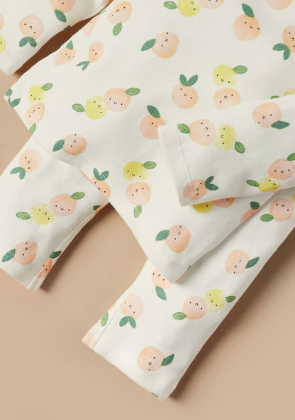 Juniors All-Over Fruits Print Long Sleeves T-shirt and Pyjama Set-Pyjama Sets-image-2