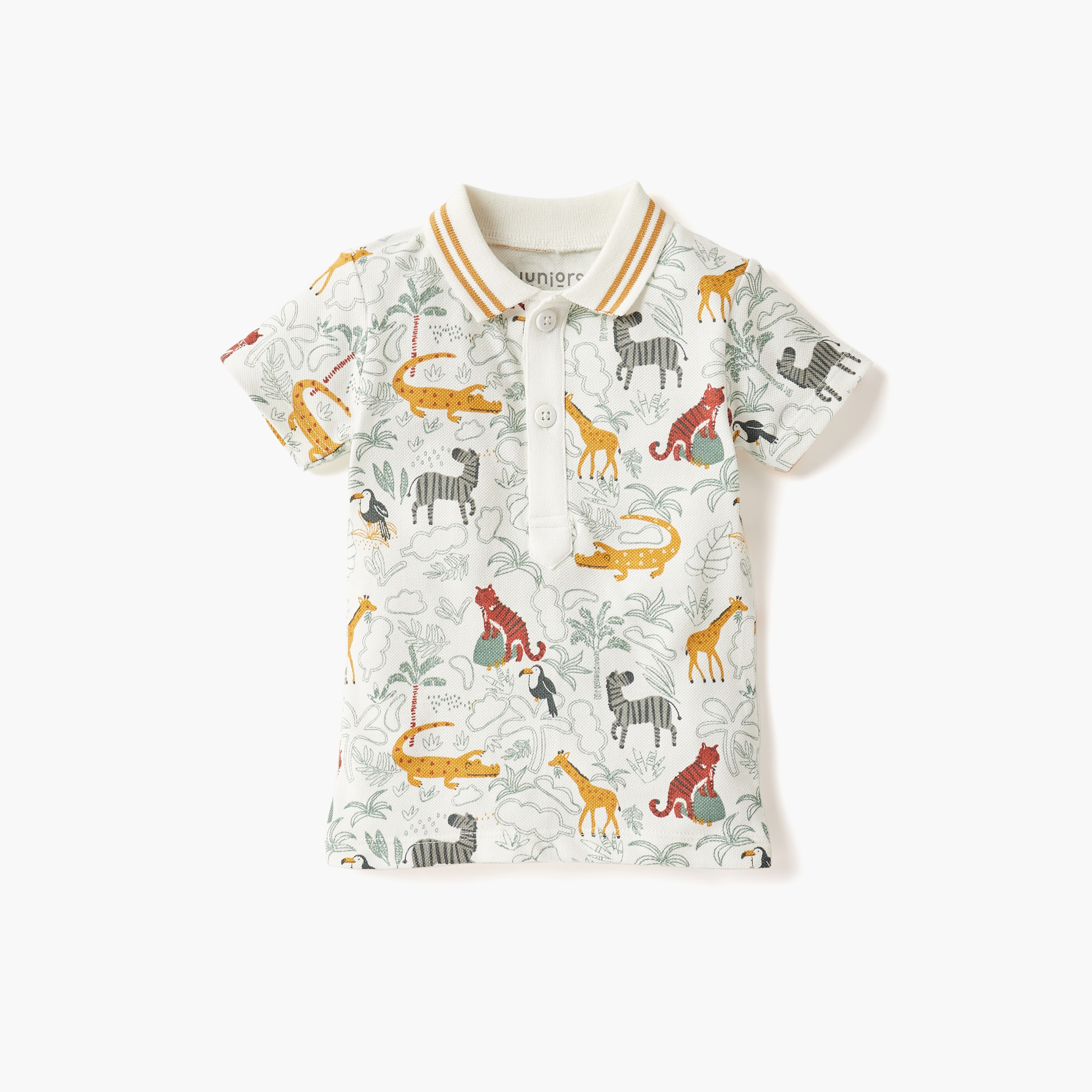 طقم تيشيرت بولو و شورت بطبعات حيوانات من جونيورز-baby-boys-clothing-setsandcoords-image-5