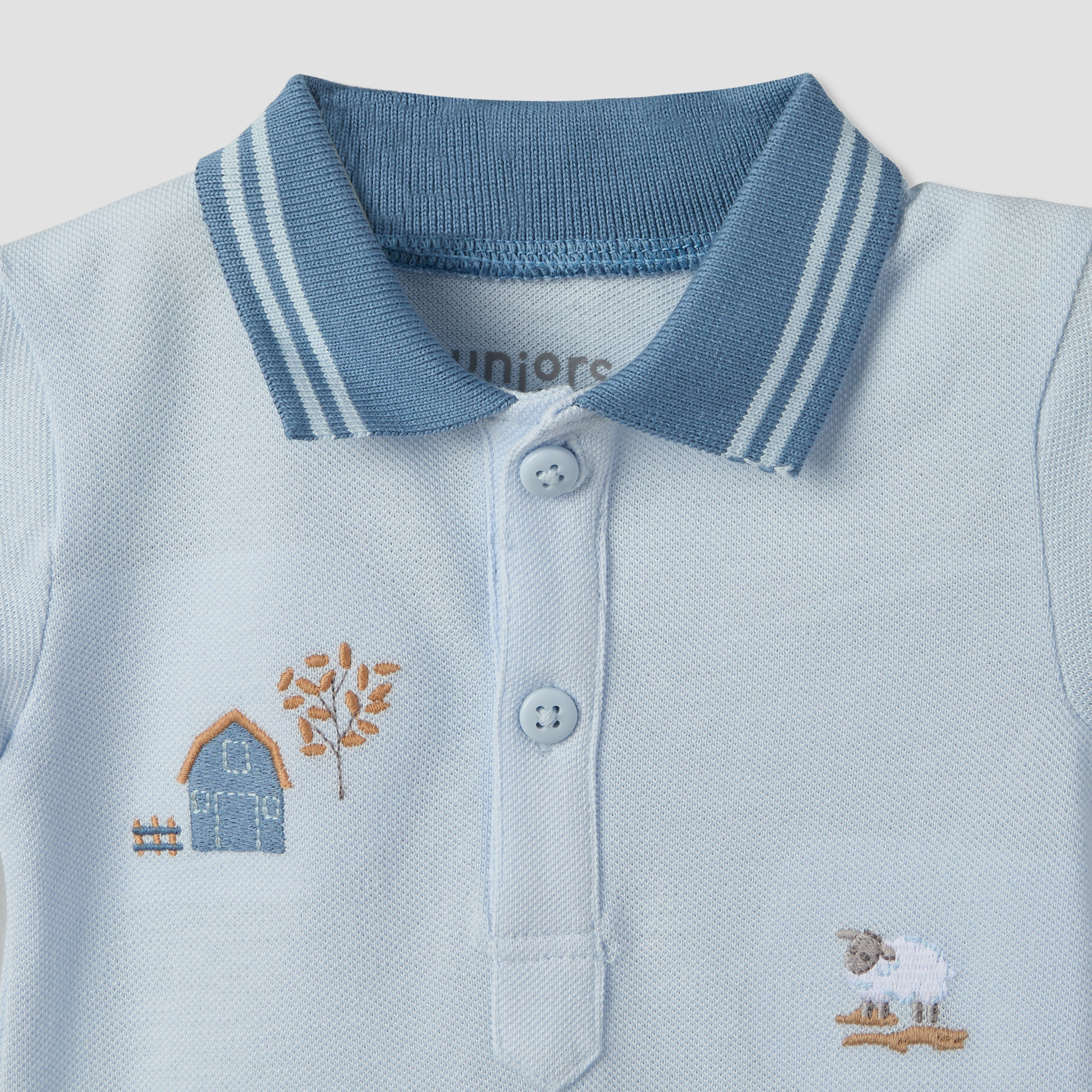Juniors Collared Short Sleeves Polo T-shirt and Shorts Set with Embroidery-baby-boys-clothing-setsandcoords-image-6