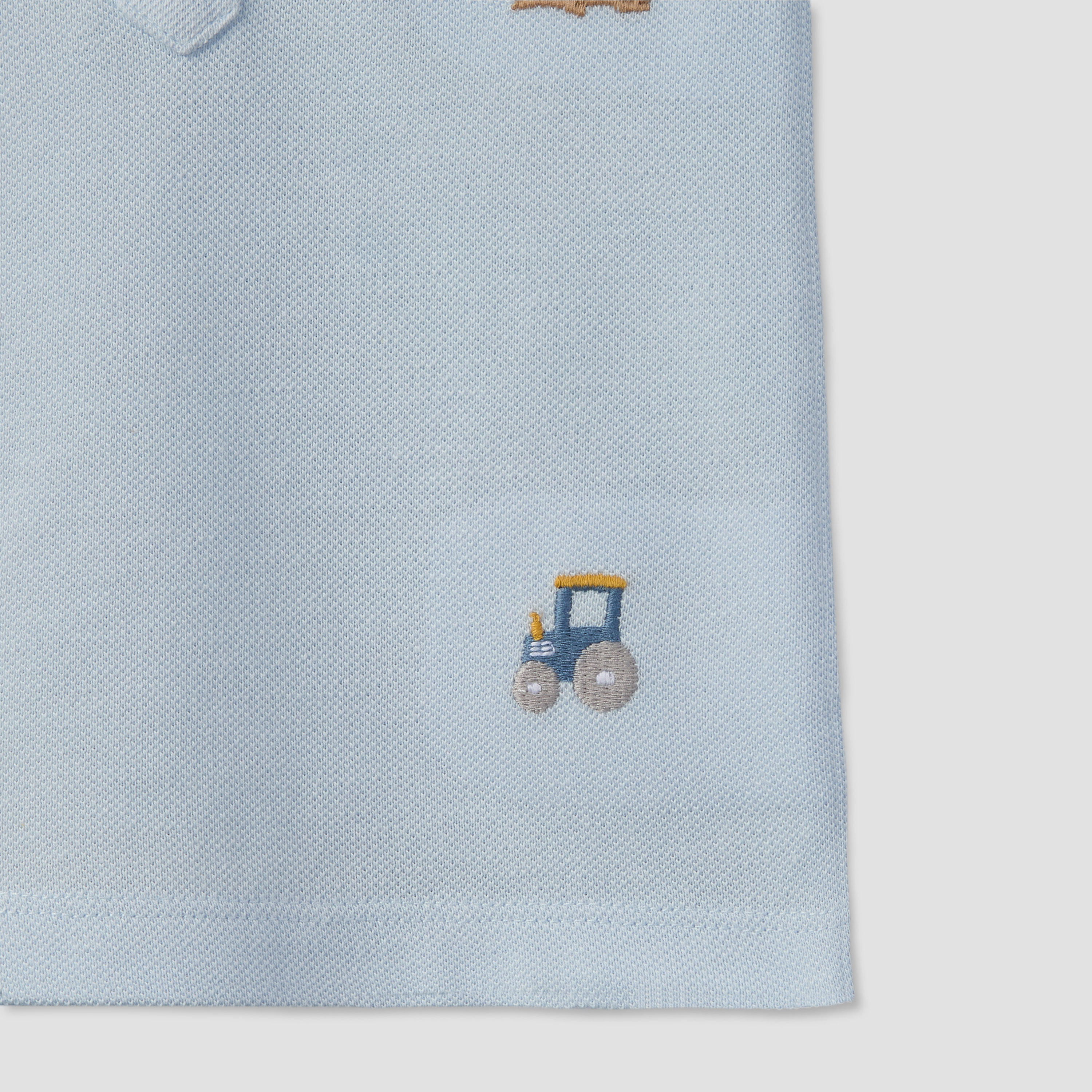 Juniors Collared Short Sleeves Polo T-shirt and Shorts Set with Embroidery-baby-boys-clothing-setsandcoords-image-7