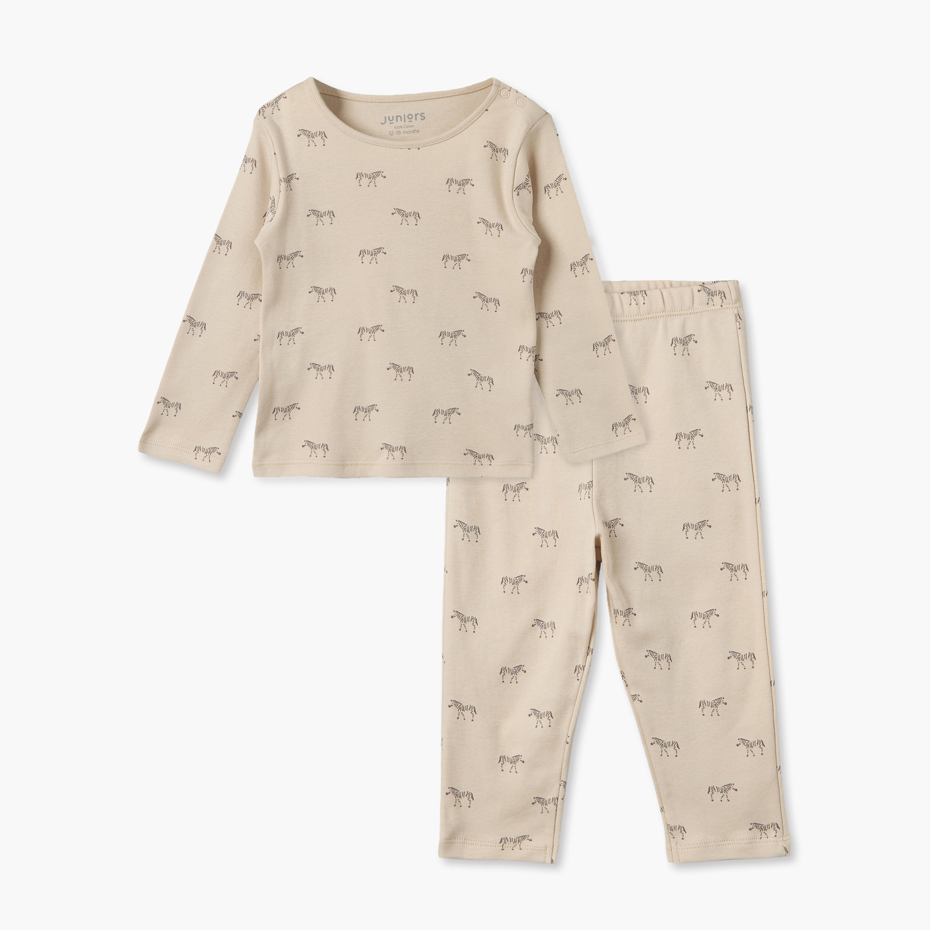 Juniors Cotton Crew Neck Long Sleeves Pyjama Set with Zebra Print-baby-boys-clothing-nightwear-pyjamasets-image-1