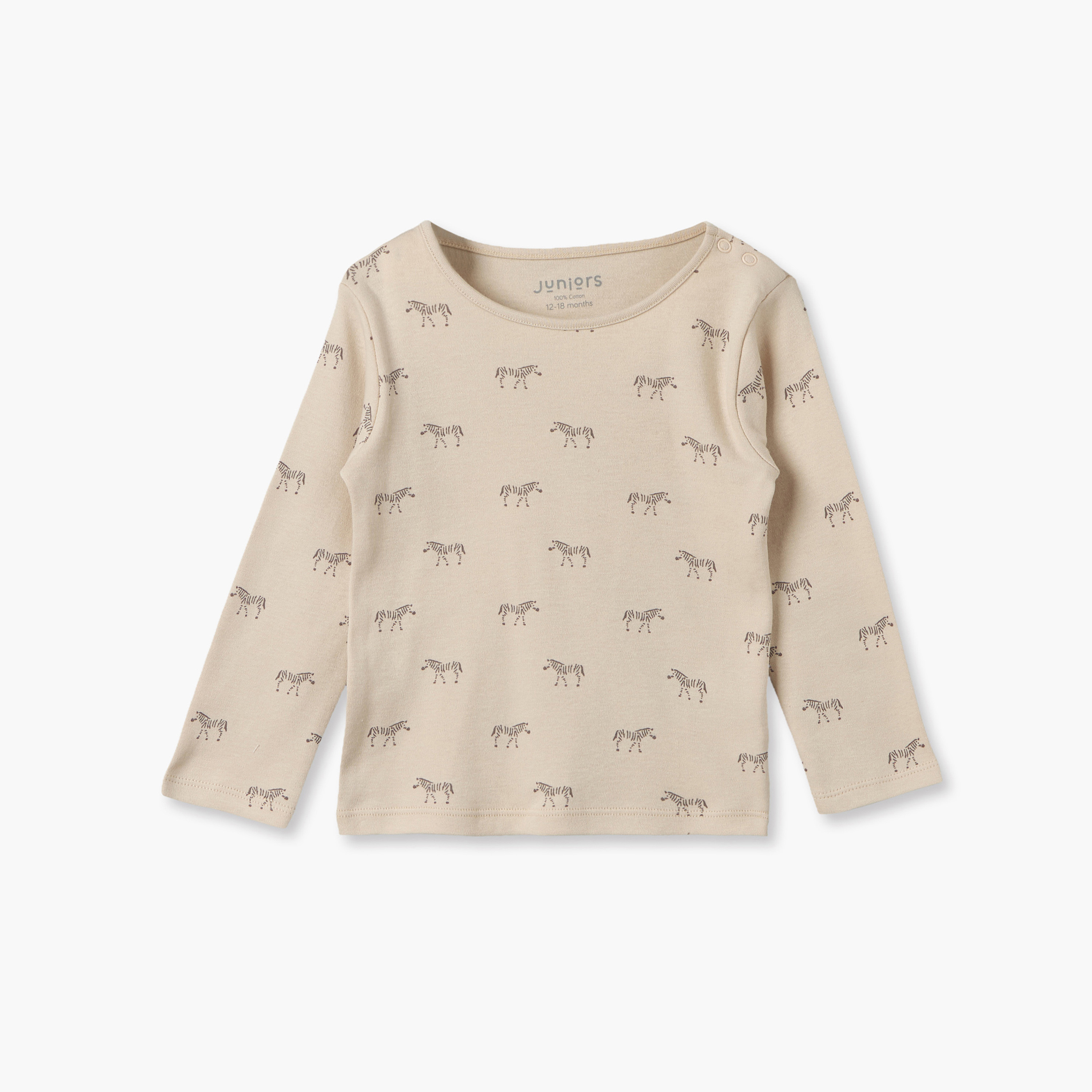 Juniors Cotton Crew Neck Long Sleeves Pyjama Set with Zebra Print-baby-boys-clothing-nightwear-pyjamasets-image-2
