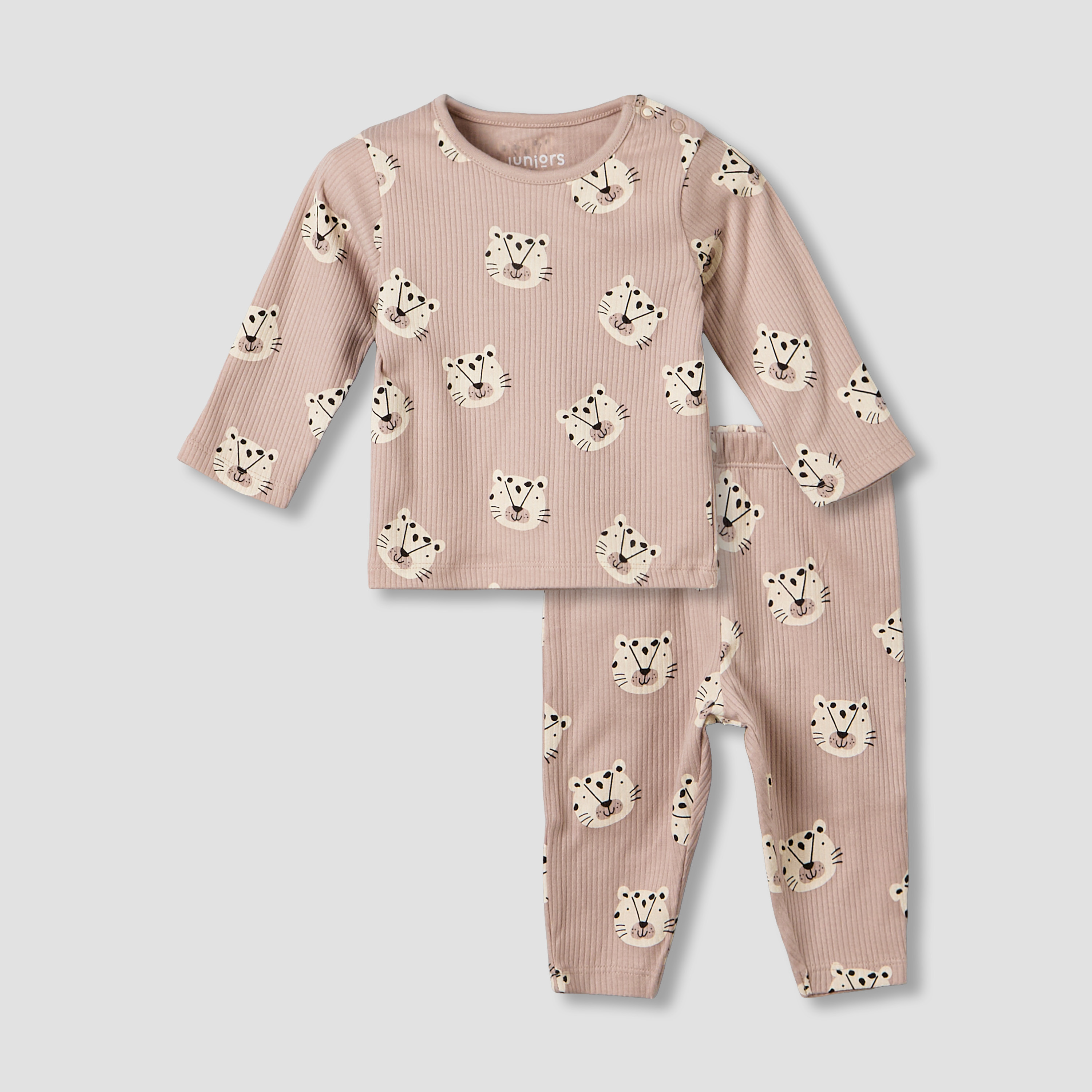 Juniors Cotton Round Neck Long Sleeve Pyjama Set with Elephant Print-promo_babyshop_Buy3for79_BAH130126-image-2