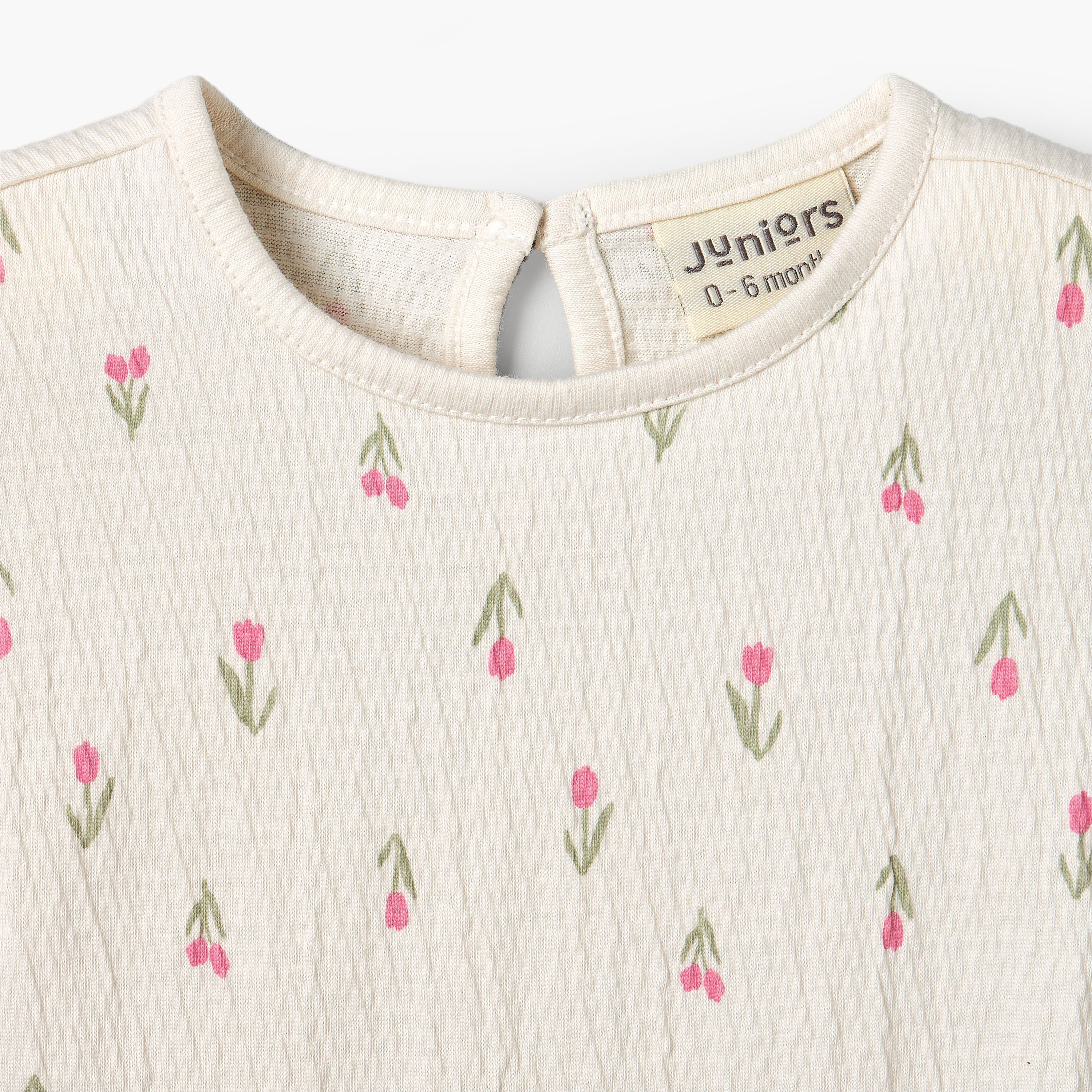 Juniors Crew Neck Short Sleeves Top and Shorts Set with Tulip Print-baby-girls-clothing-setsandcoords-image-7