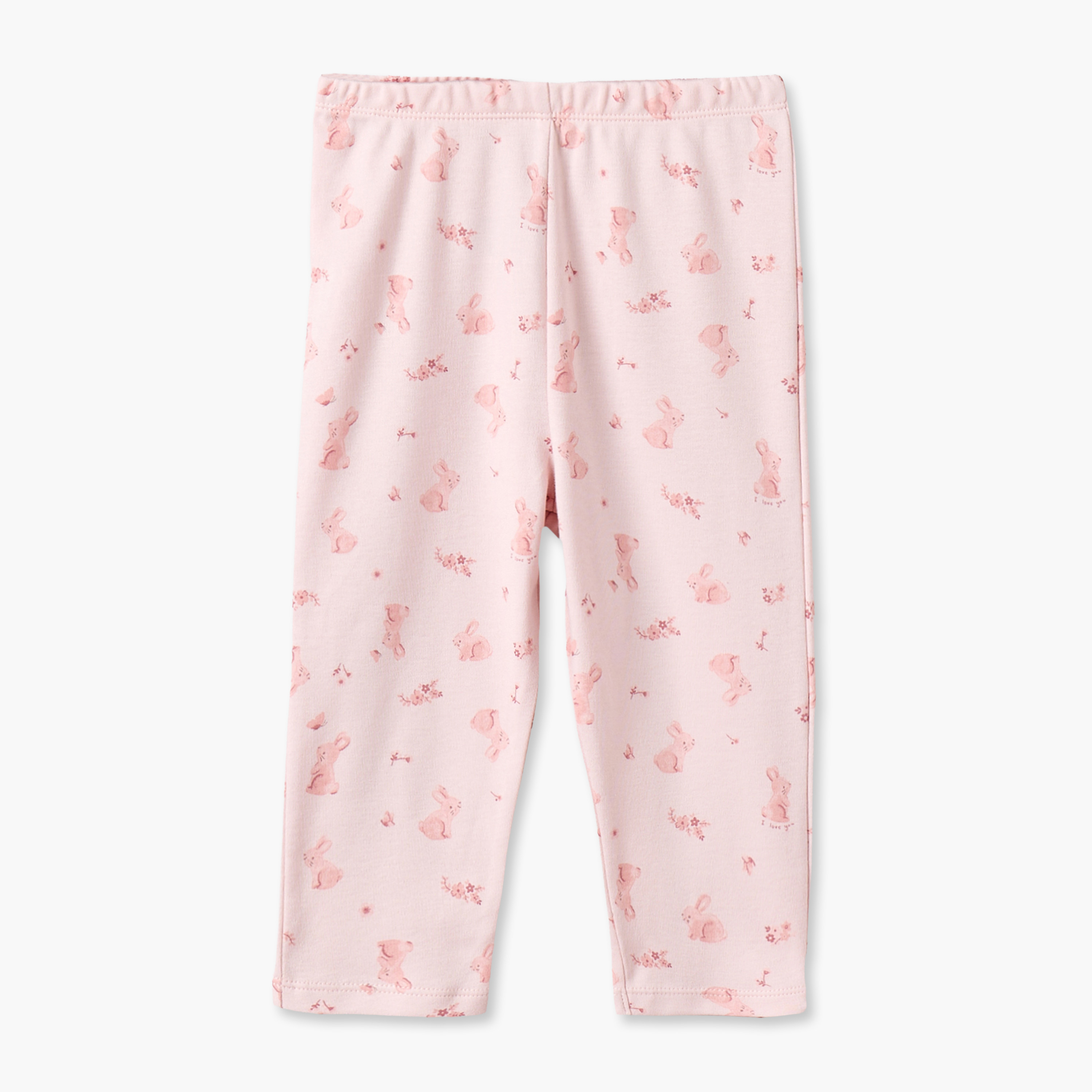 طقم بيجاما قطن بياقة ضيقة وأكمام طويلة وطبعات أرنب من جونيورز-baby-girls-clothing-nightwear-pyjamasets-image-3
