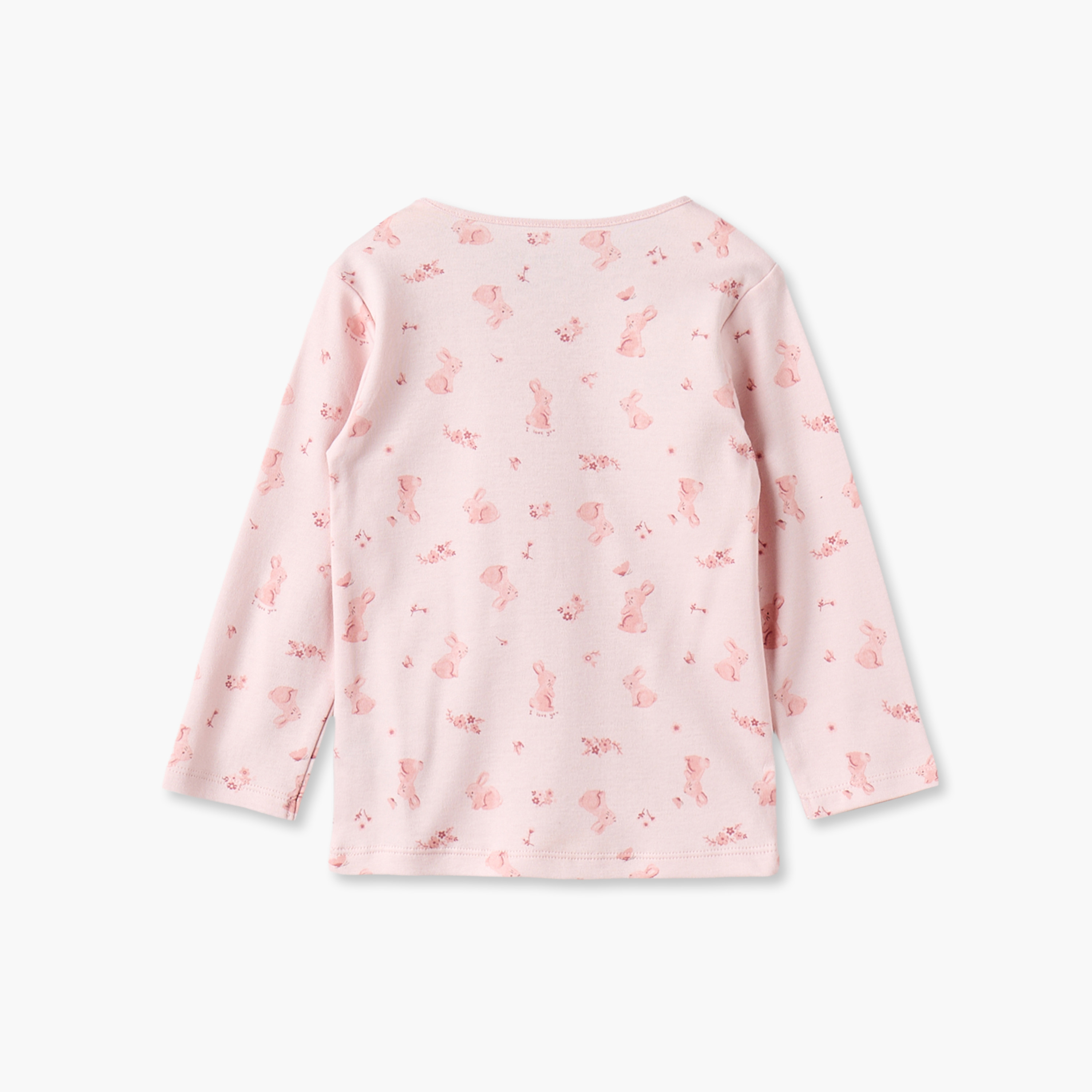 طقم بيجاما قطن بياقة ضيقة وأكمام طويلة وطبعات أرنب من جونيورز-baby-girls-clothing-nightwear-pyjamasets-image-4