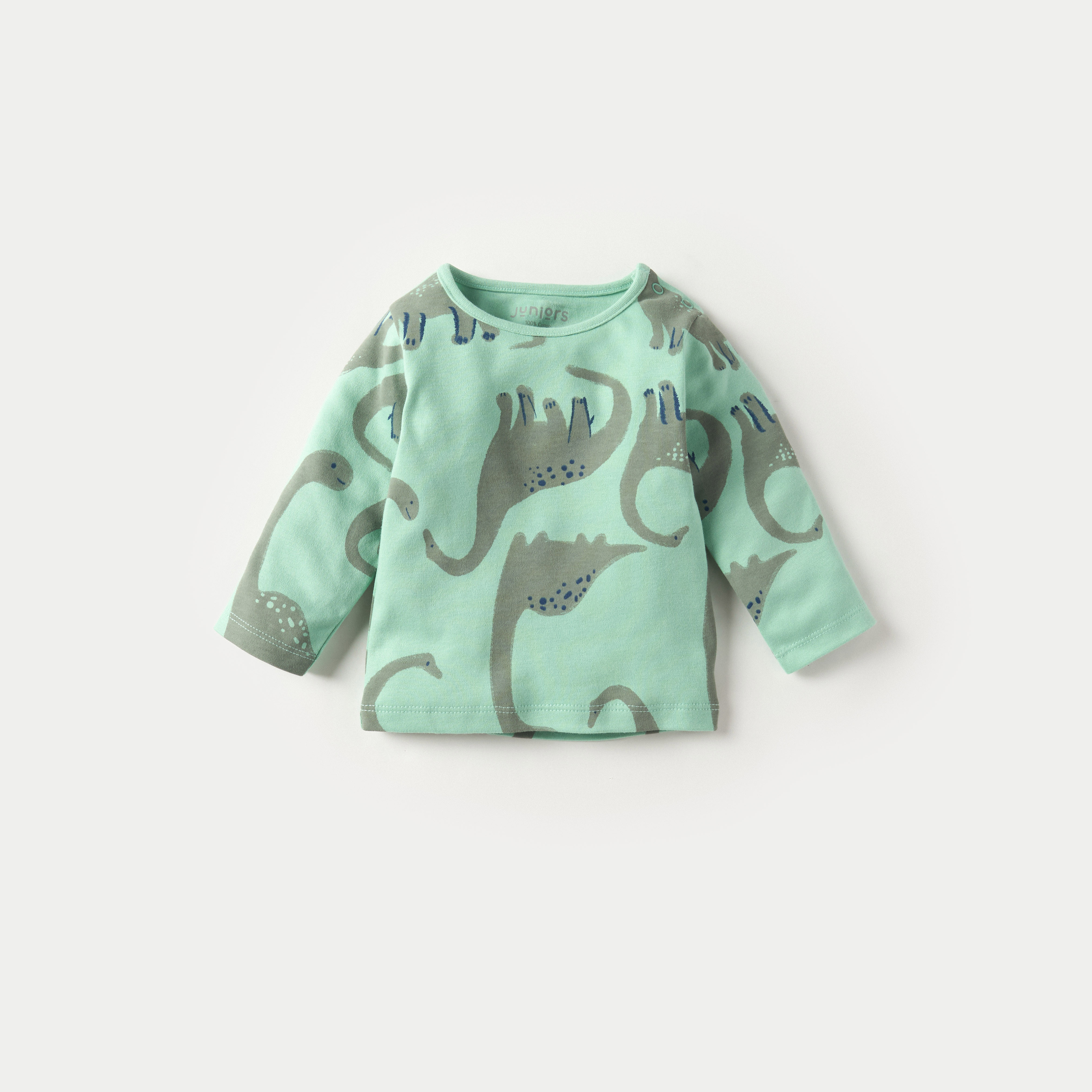 طقم بنطلون بيجاما بخصر مطاطي وتيشيرت بأكمام طويلة وطبعات ديناصور من جونيورز-baby-boys-clothing-nightwear-pyjamasets-image-3