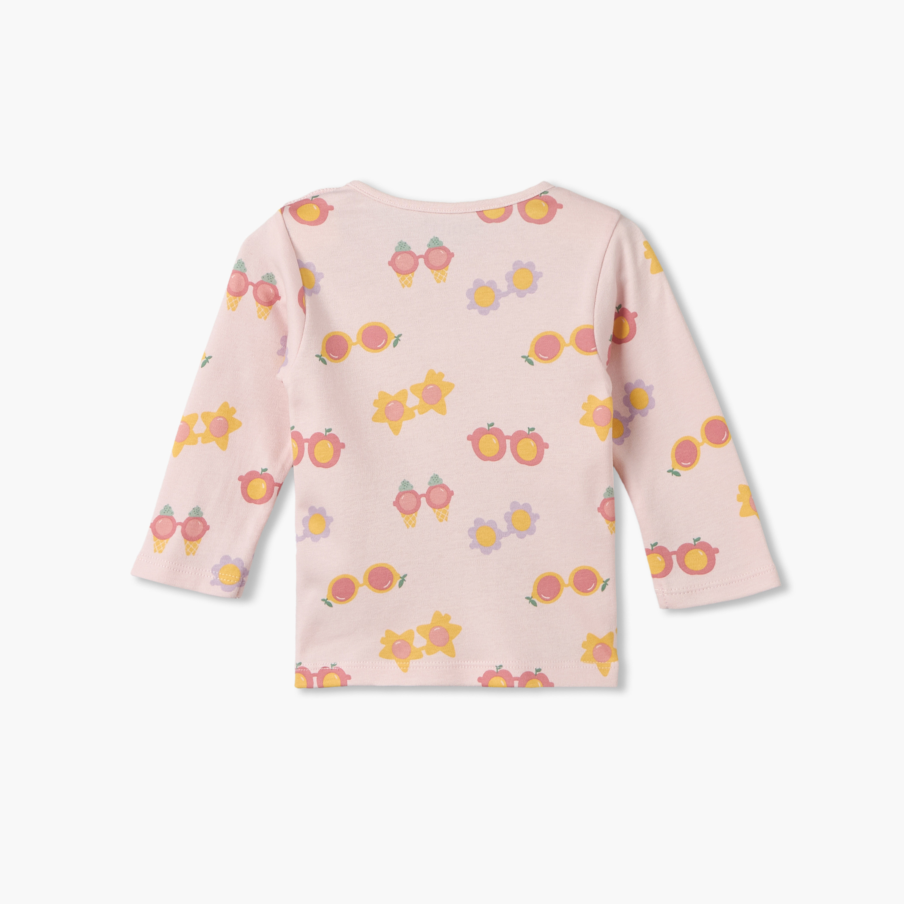 طقم بيجاما قطن بياقة ضيقة وأكمام طويلة وطبعات جرافيك من جونيورز-baby-girls-clothing-nightwear-pyjamasets-image-4