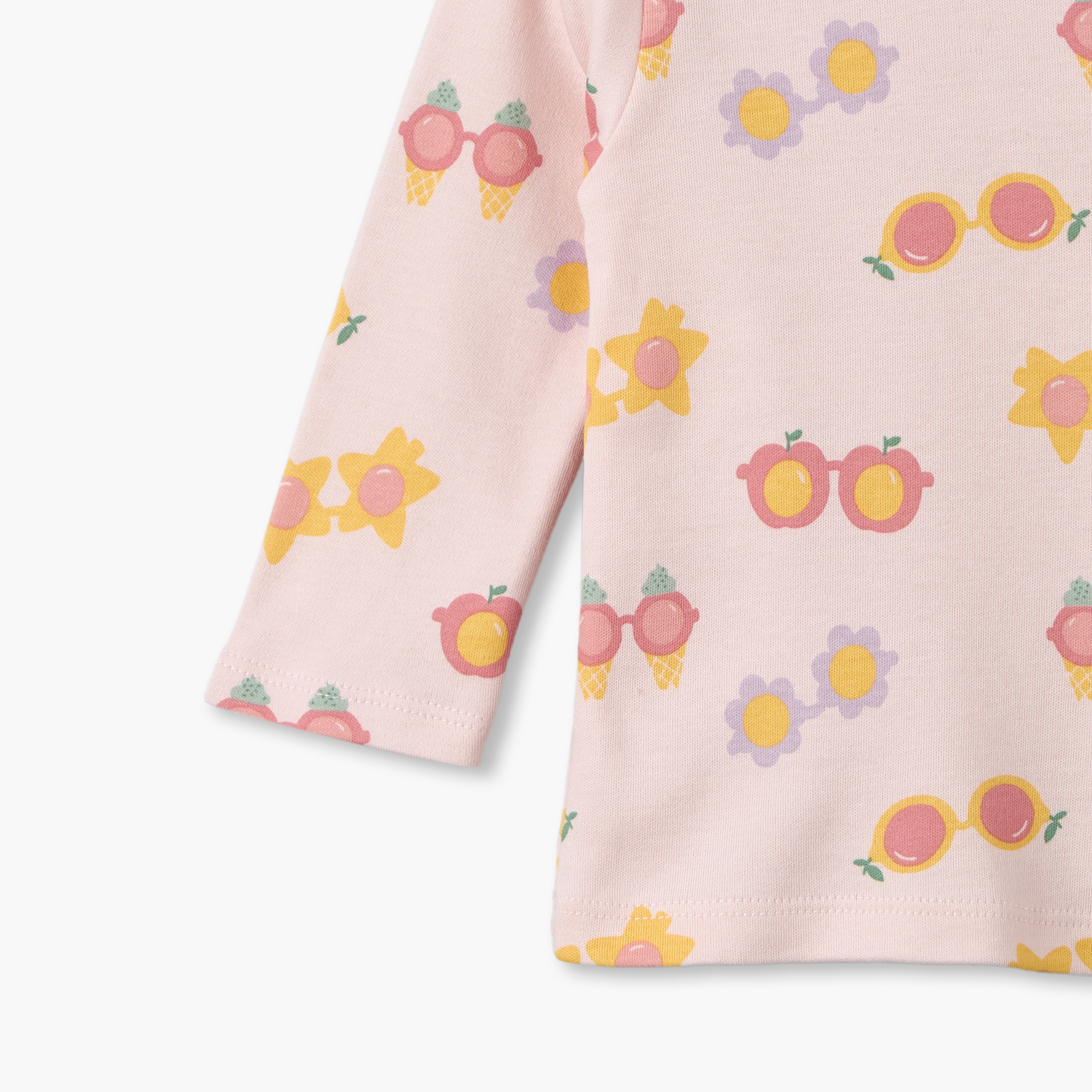 طقم بيجاما قطن بياقة ضيقة وأكمام طويلة وطبعات جرافيك من جونيورز-baby-girls-clothing-nightwear-pyjamasets-image-7